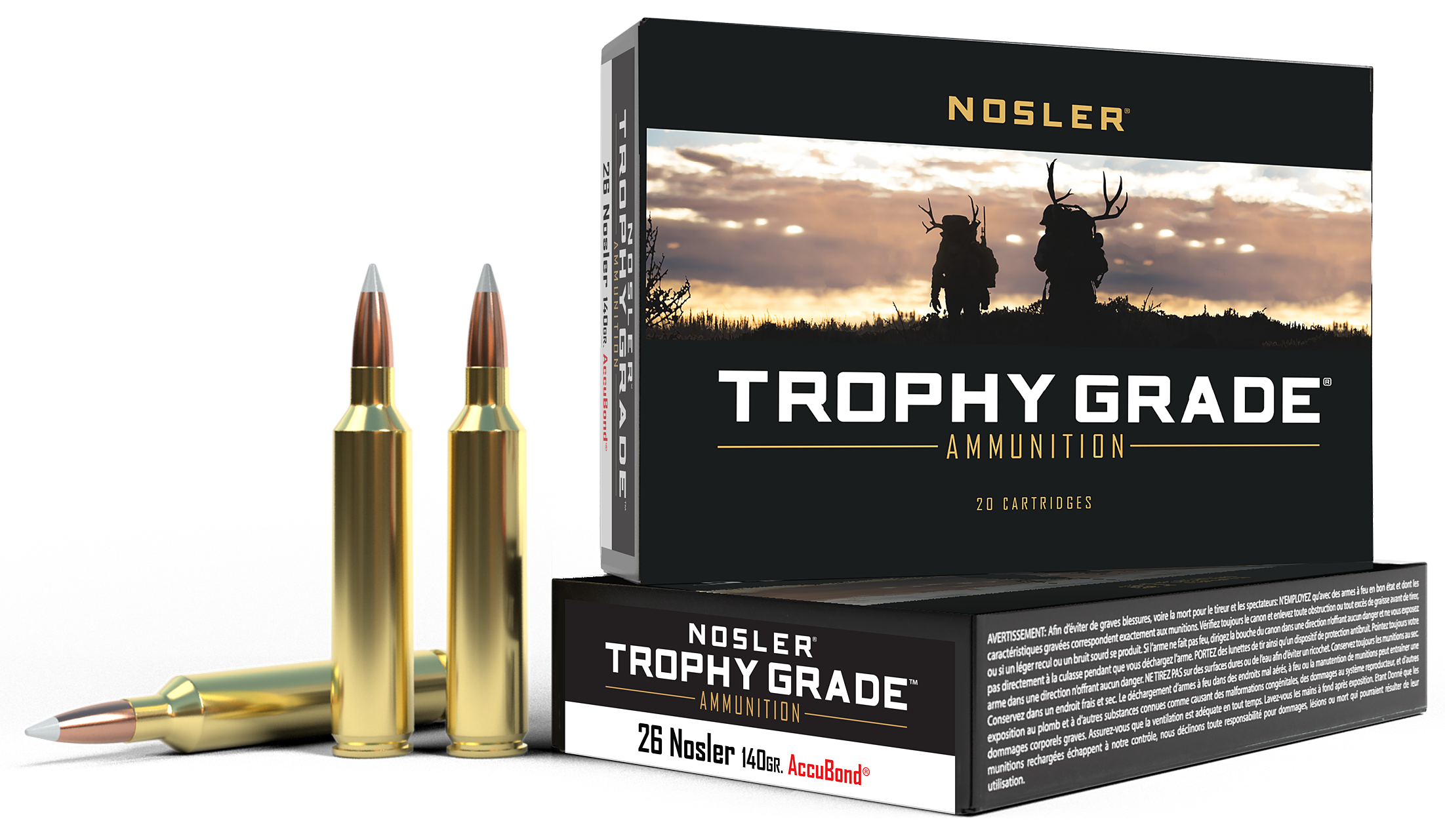 Nosler Trophy Grade .26 Nosler 140 Grain Centerfire Rifle Ammo