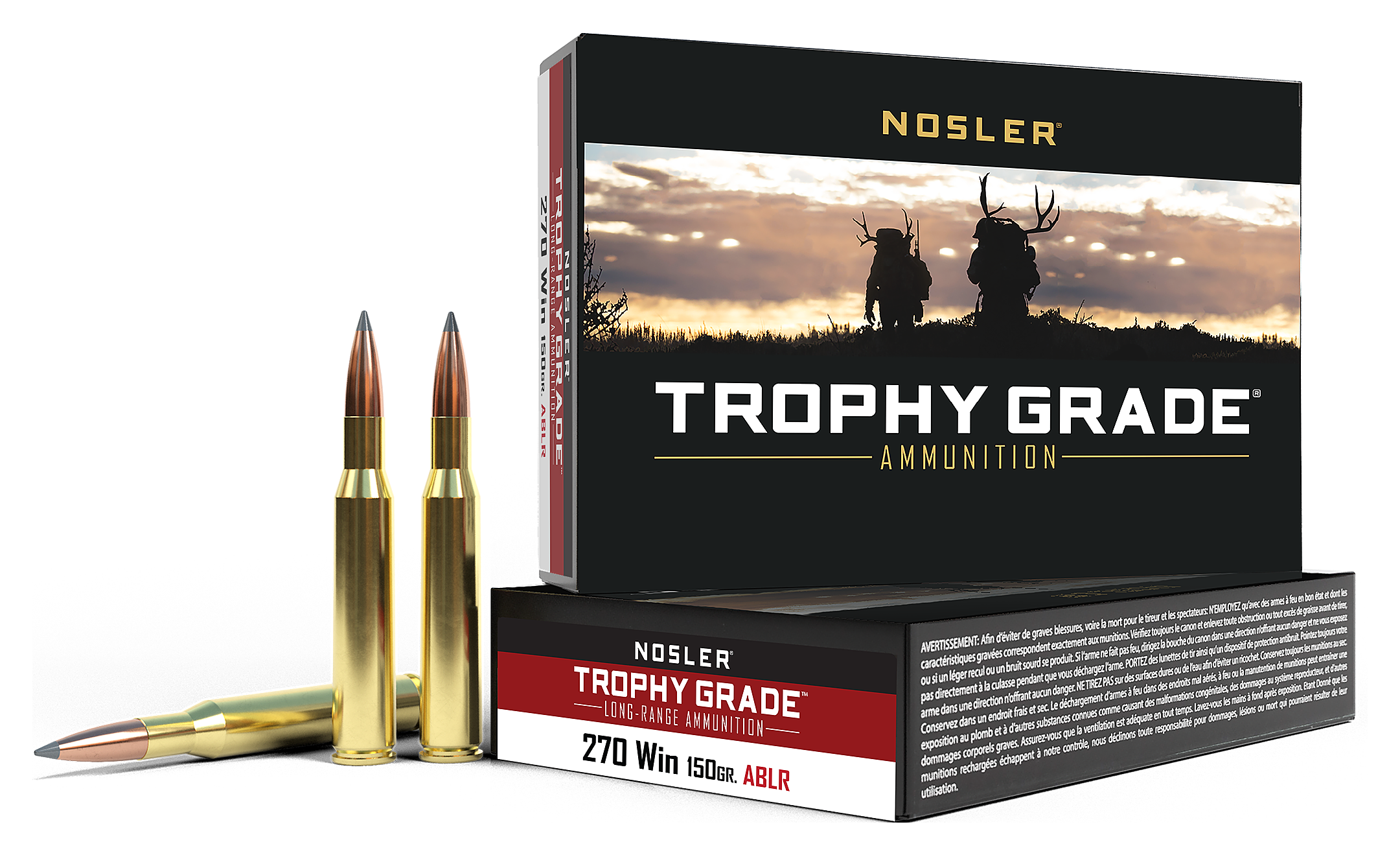 Image of Nosler Trophy Grade .270 Winchester 150 Grain Centerfire Rifle Ammo