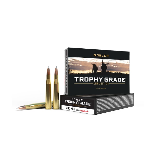 Nosler Trophy Grade .300 H&ampH Mag 180 Grain Centerfire Rifle Ammo