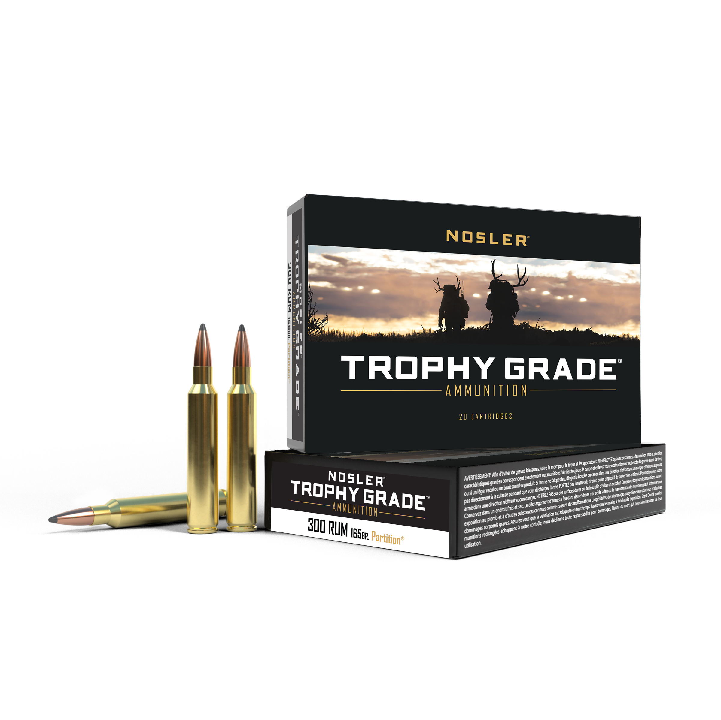 Nosler Trophy Grade .300 Remington Ultra Mag 165 Grain Centerfire Rifle Ammo                                                    