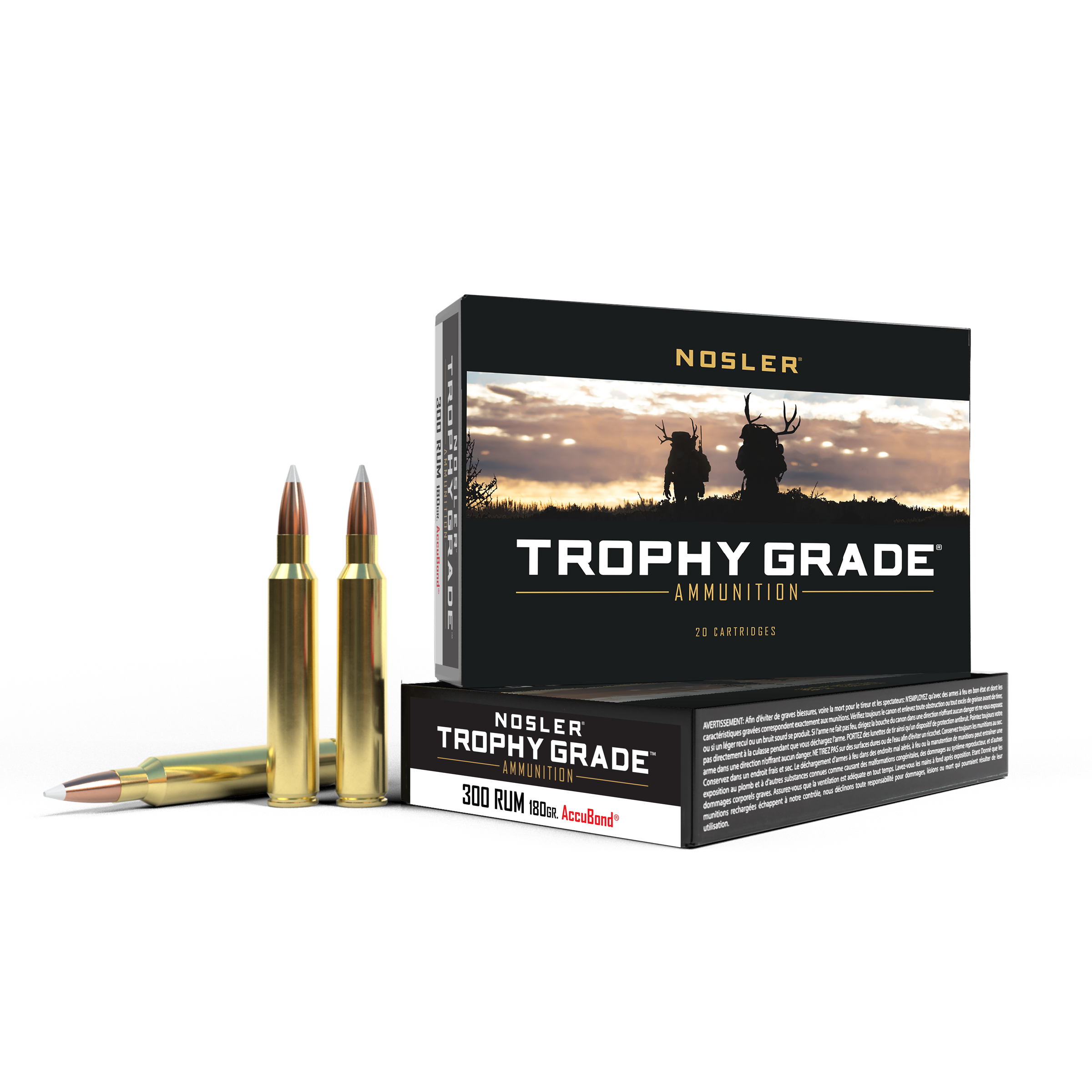 Nosler Trophy Grade .300 Remington Ultra Mag 180 Grain Centerfire Rifle Ammo