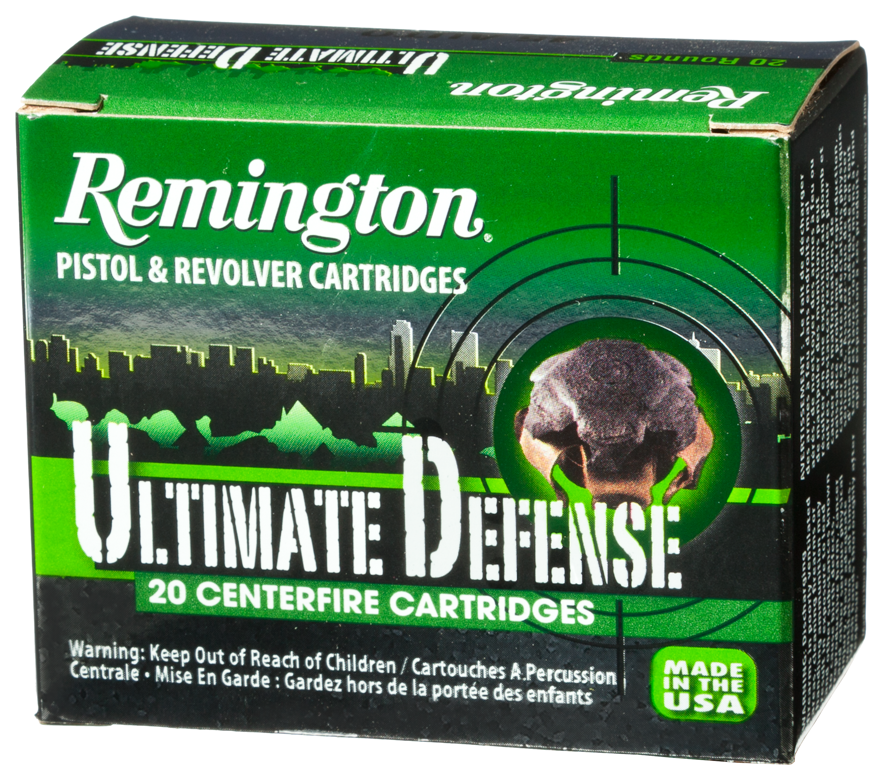 Image of Remington Ultimate Defense .45 Automatic Colt Pistol 185 Grain 1015 fps Personal Defense Handgun Cartridges