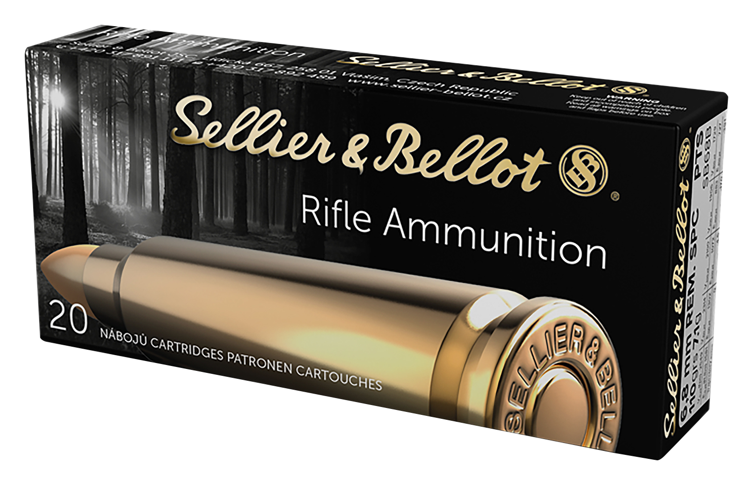 Sellier & Bellot Centerfire Rifle Ammo - 6.8mm SPC -        110 Grain - 20 Rounds - PTS