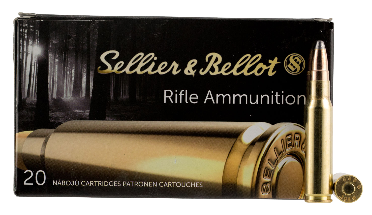 Image of Sellier & Bellot .308 Winchester 180 Grain SPCE Centerfire Rifle Ammo