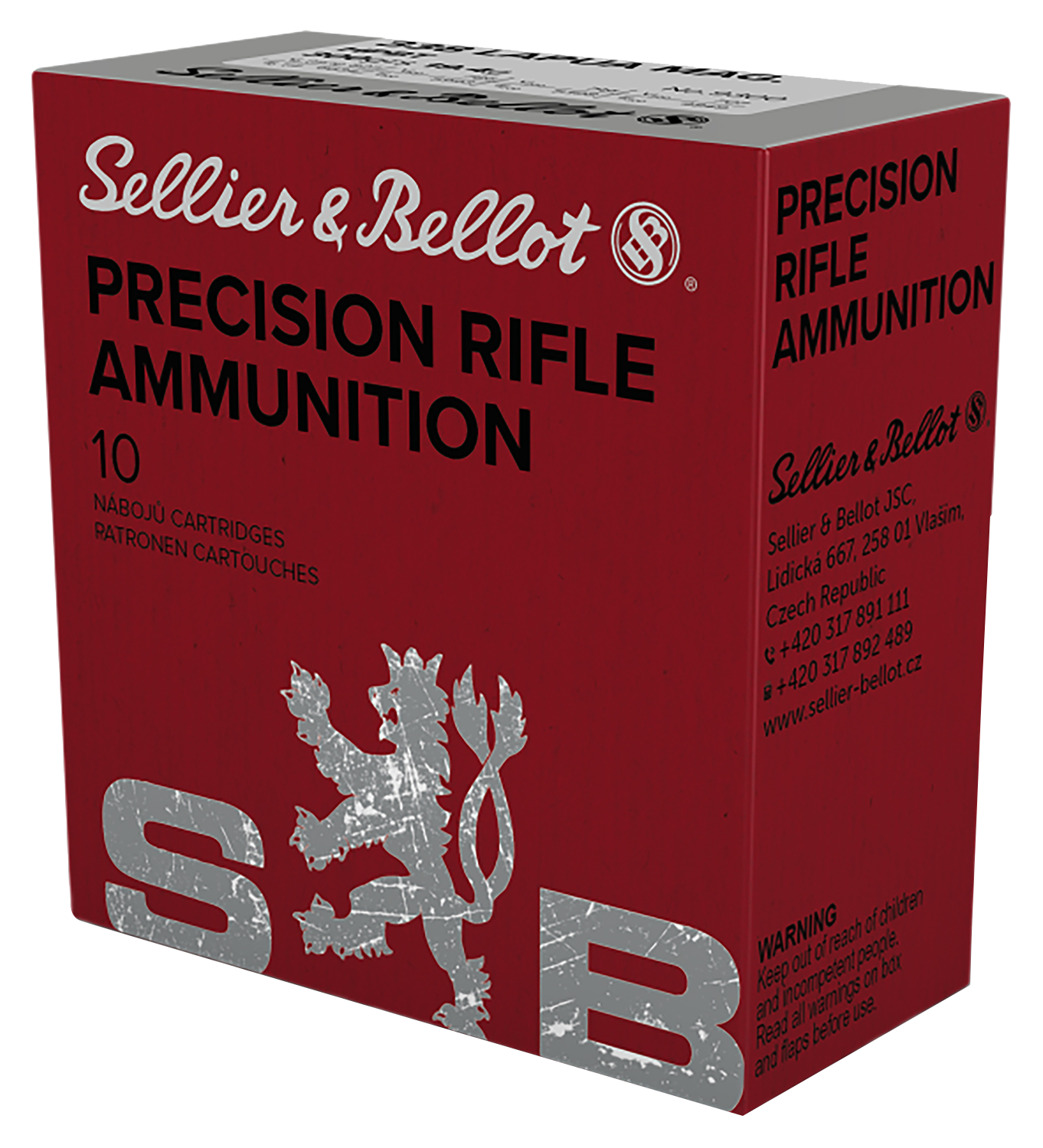 Sellier & Bellot .338 Lapua Magnum 300 Grain Boat Tail Hollow Point Centerfire Rifle Ammo