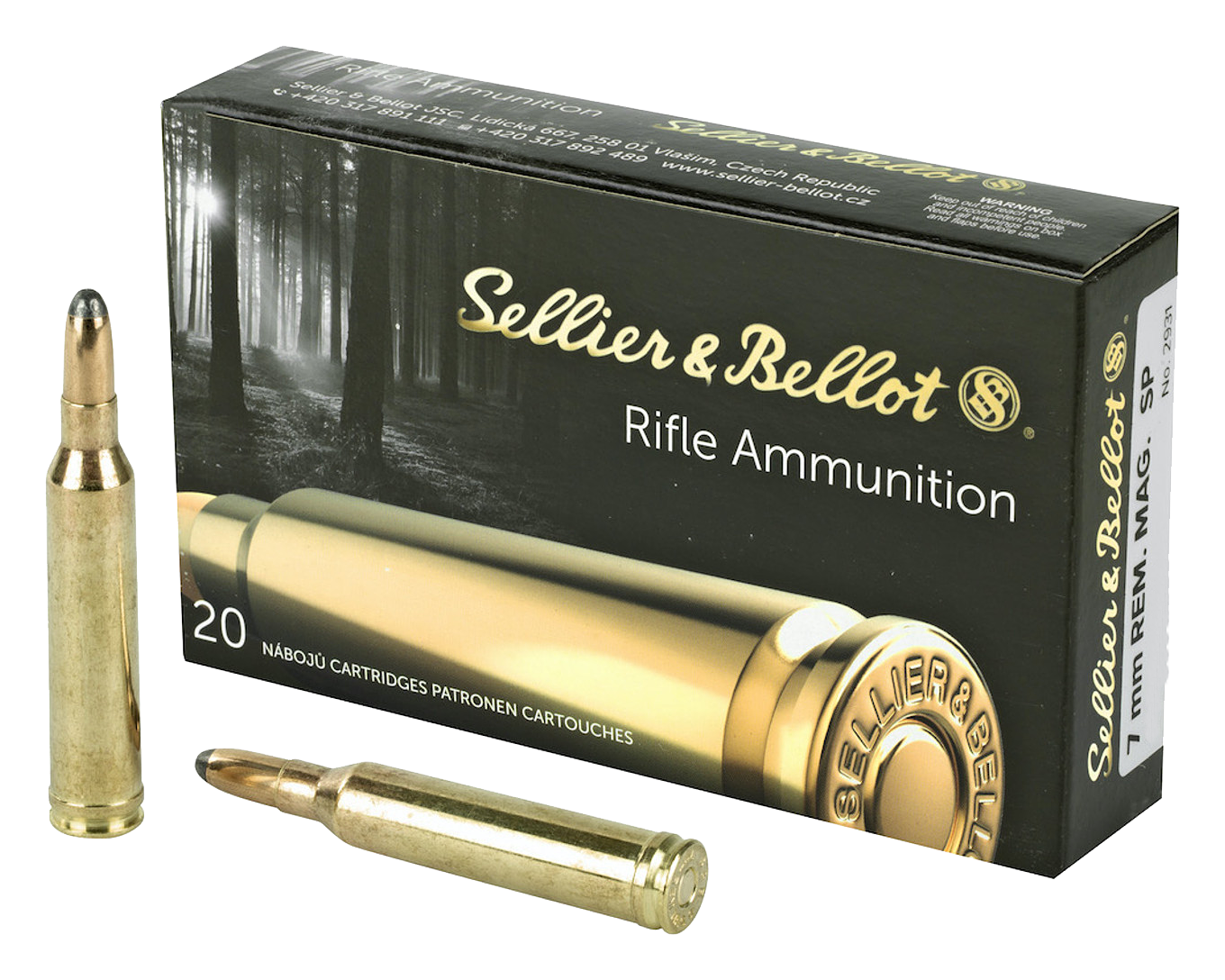 Sellier & Bellot 7mm Remington Magnum 139 Grain Soft Point Centerfire Rifle Ammo