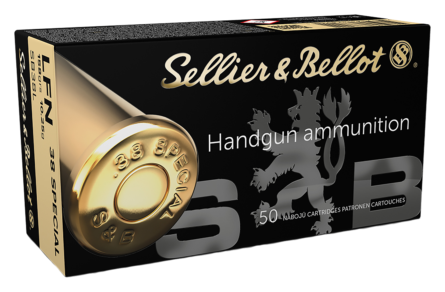 Image of Sellier & Bellot .38 Special 158 Grain 938 FPS Lead Flat Nose Handgun Ammo