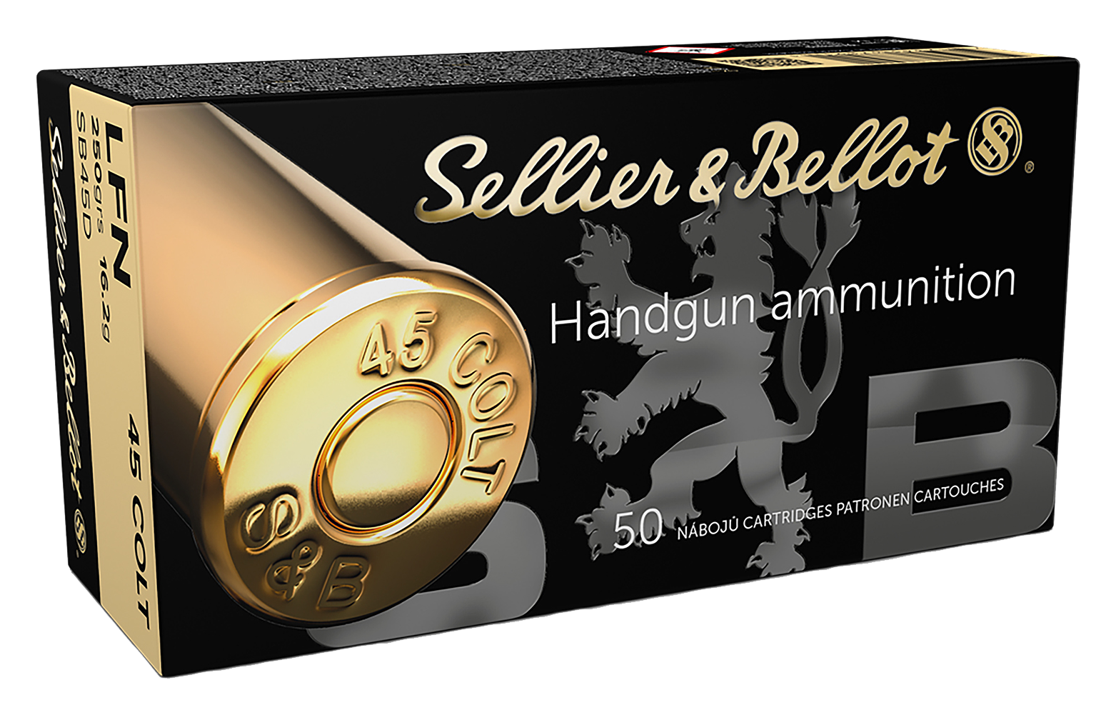 Sellier & Bellot Handgun Ammo - .45 Long Colt - 250 grain - 50 Rounds