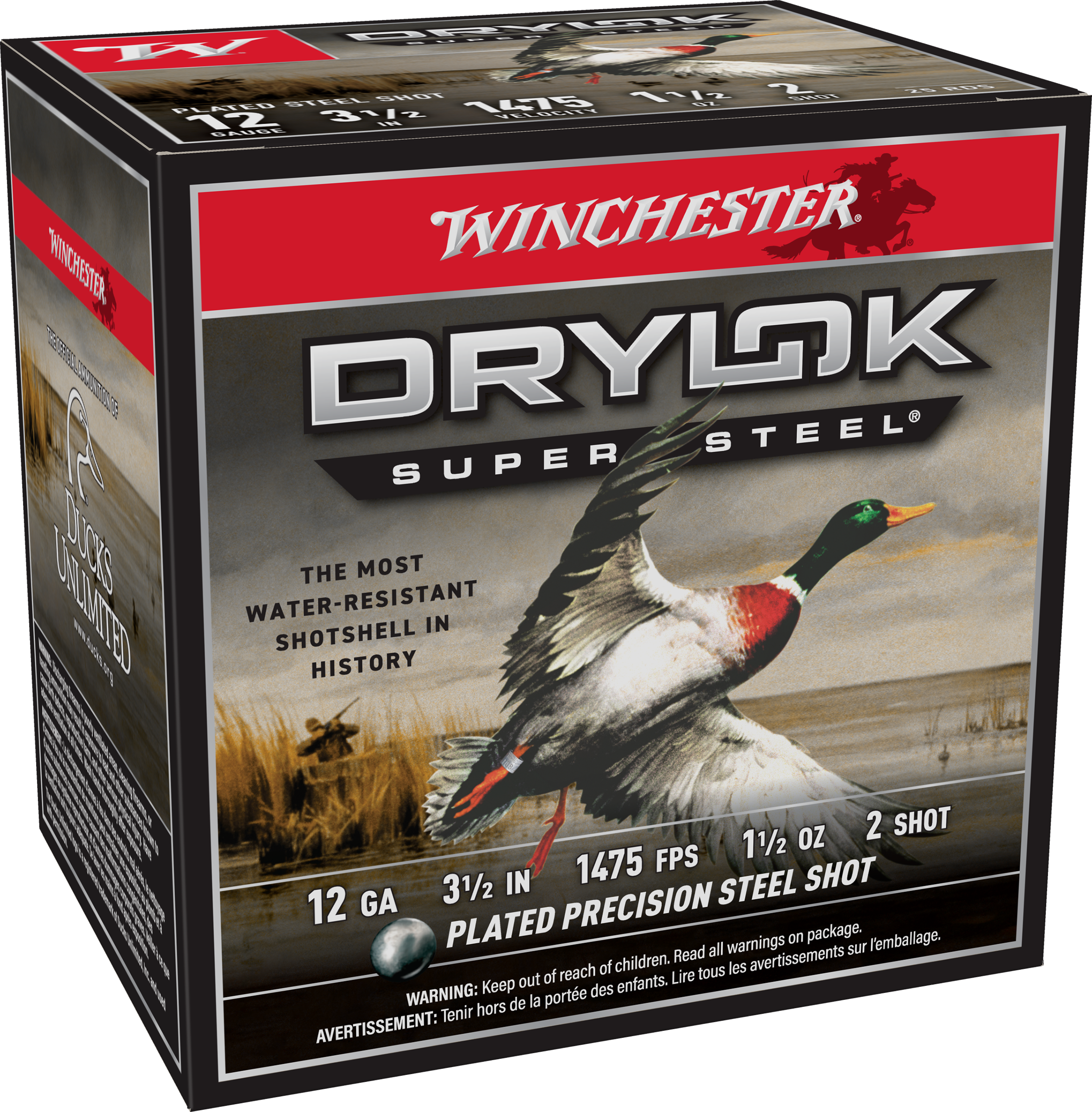 Image of "Winchester Drylok Super Steel HV 12-Ga. 3-1/2"" 1-1/2 oz. Waterfowl Loads - #2 - 25 Rounds"