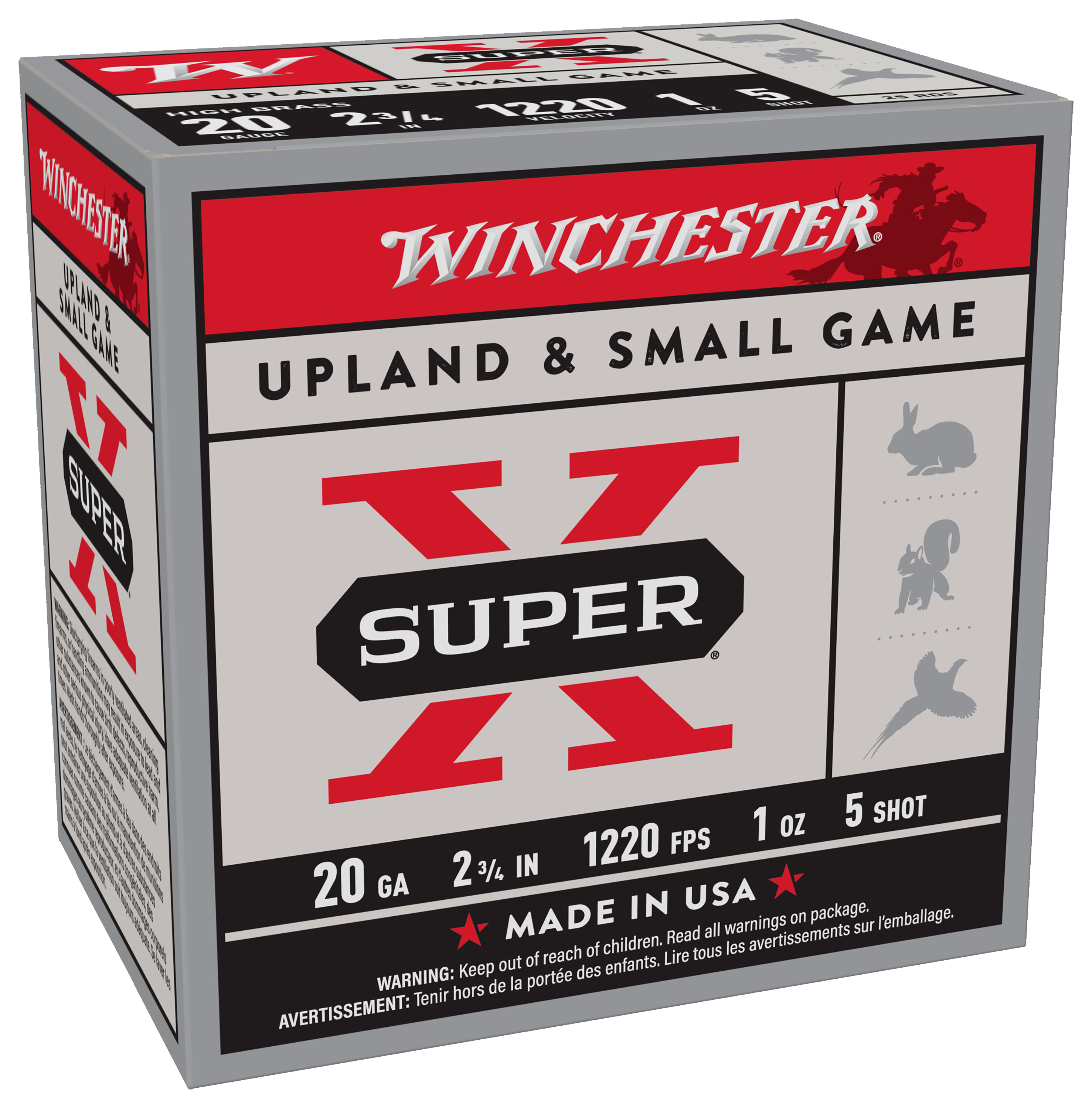 Winchester Super-X 20-Ga. 2-3/4″ 1 oz. Shotshells - #5 - 25 Rounds