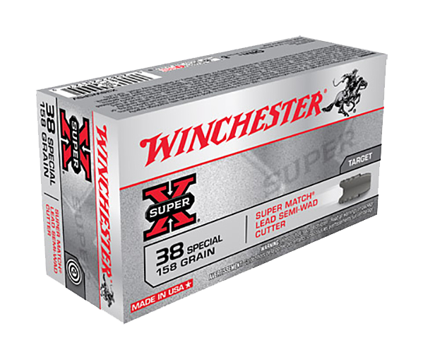 Image of Winchester Super-X Target Lead Semi-Wadcutter .38 Special 158 Grain Handgun Ammo