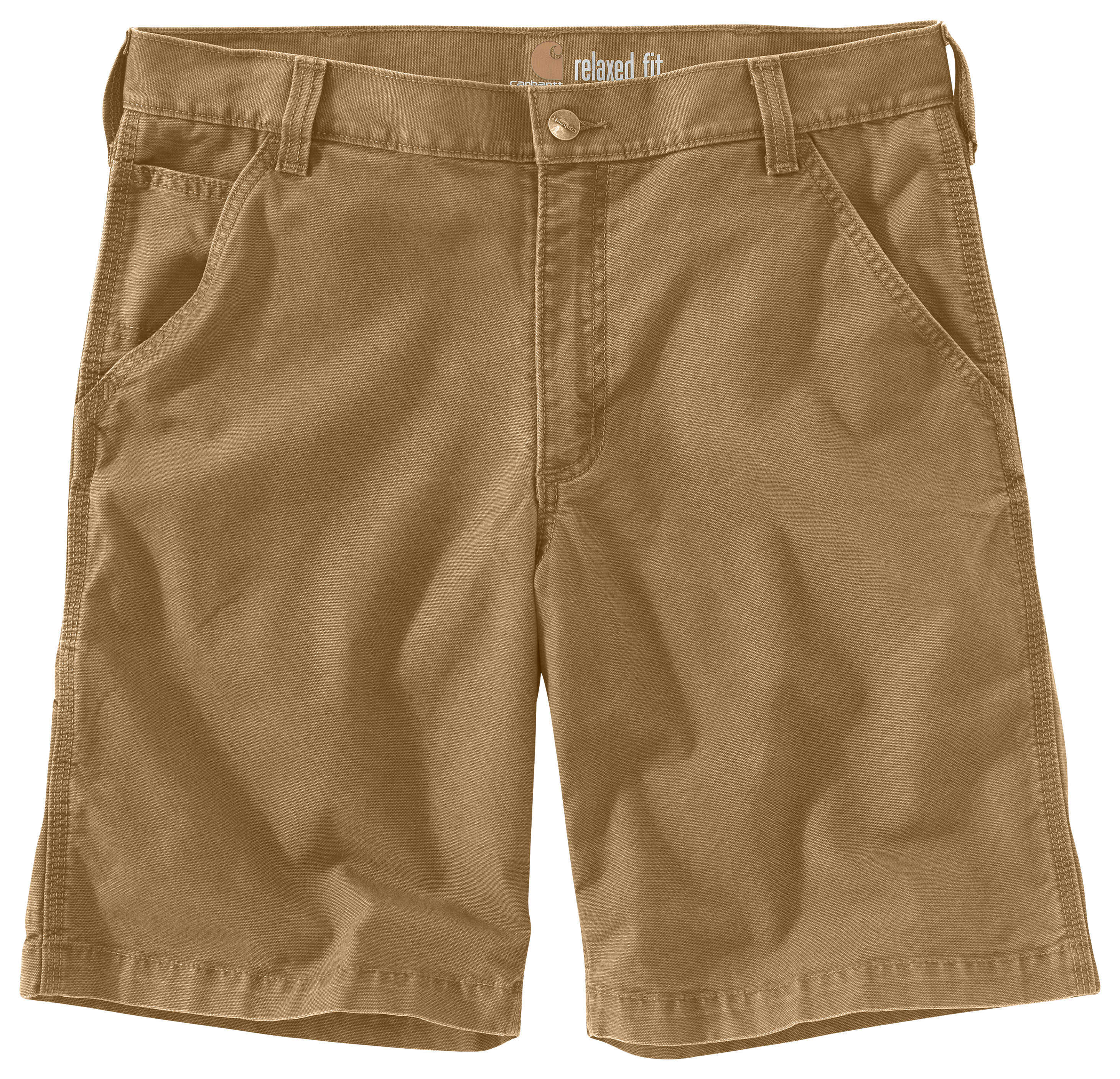 Image of "Carhartt Rugged Flex Relaxed 10"" Rigby Dungaree Shorts for Men - Hickory"