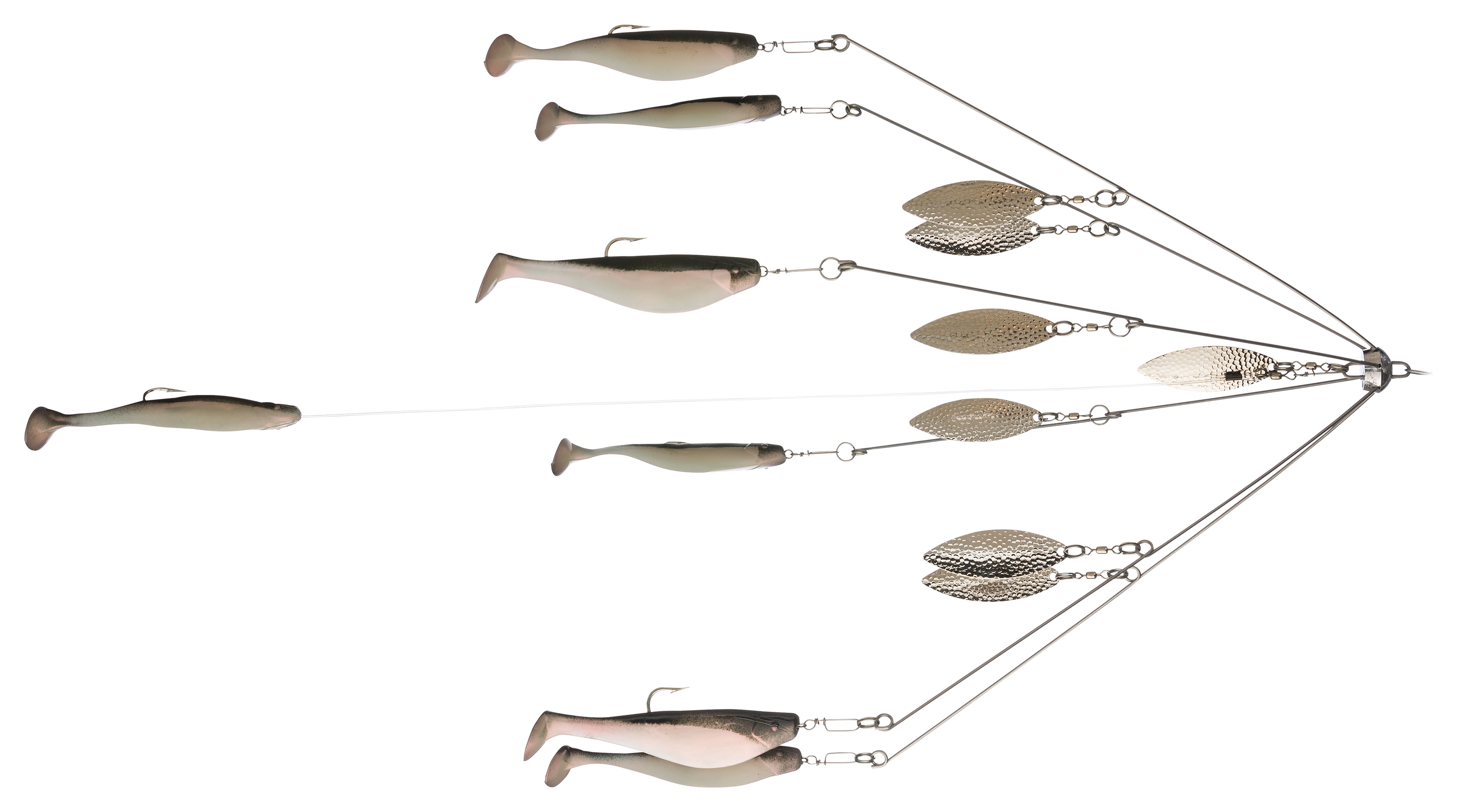 9er's Lure New England Shad Spinner Umbrella Rig 6 Arm/6'' Shad