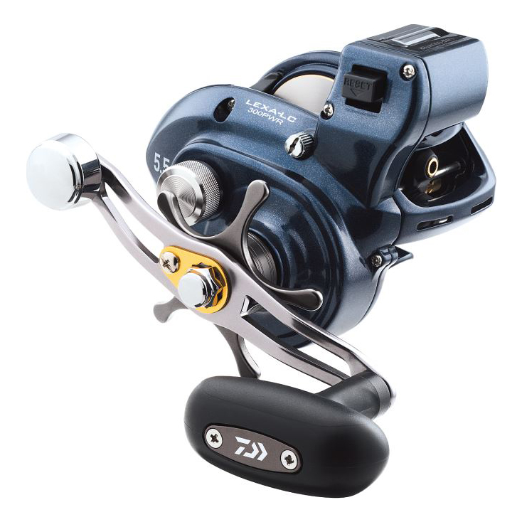 Image of Daiwa Lexa 300/400 Line Counter Reel - Right - 5.1:1 - Power Handle