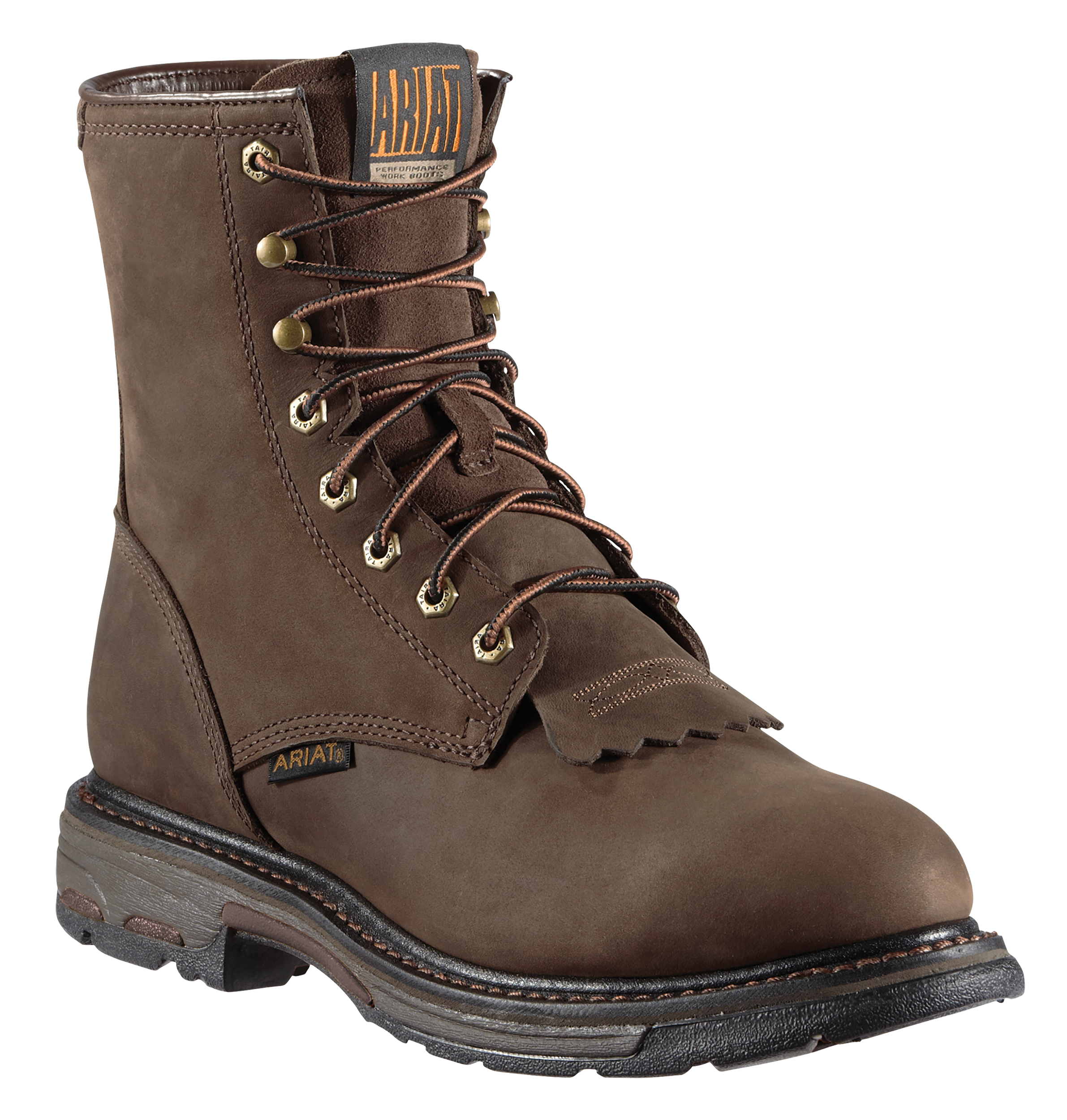 Image of Ariat Workhog H2O Waterproof Work Boots for Men - Oily Distressed Brown - 7M