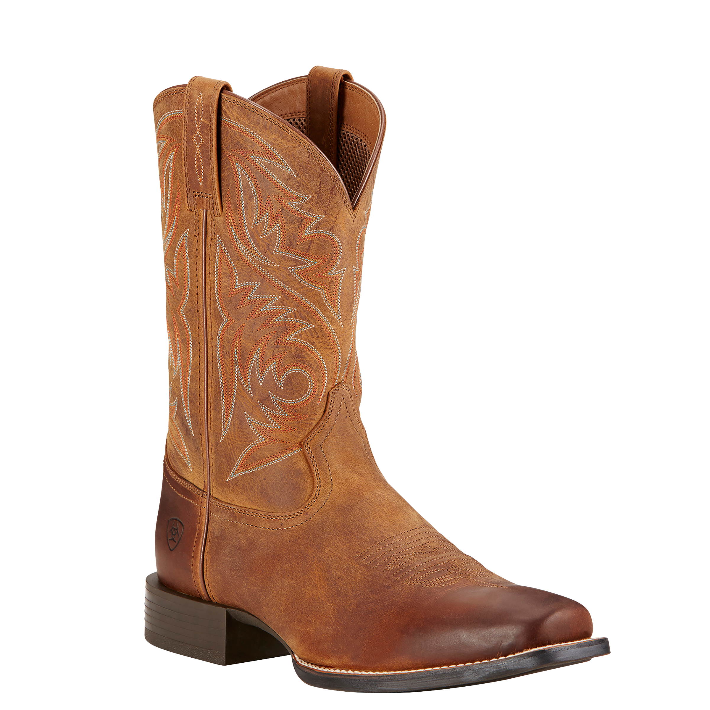 Image of Ariat Sport Herdsman Square Toe Western Boots for Men - Powder Brown - 10.5W