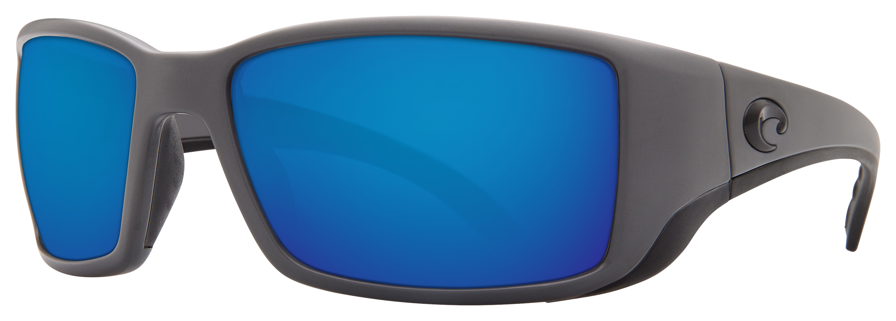 Costa Del Mar Blackfin 580G Glass Polarized Sunglasses - Matte Gray/Blue Mirror - Large