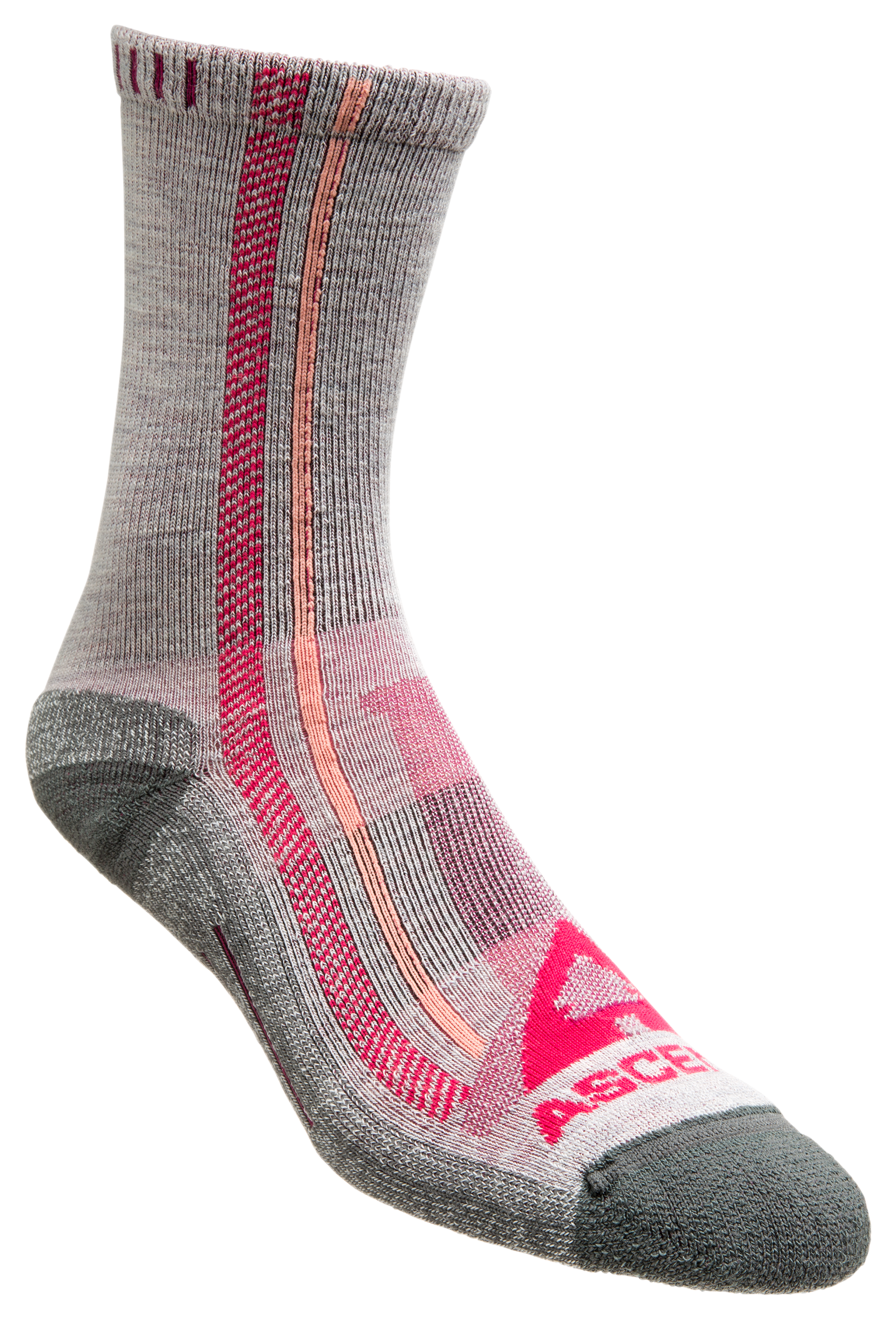 Ascend Crew Socks for Ladies - Silver Pink - S