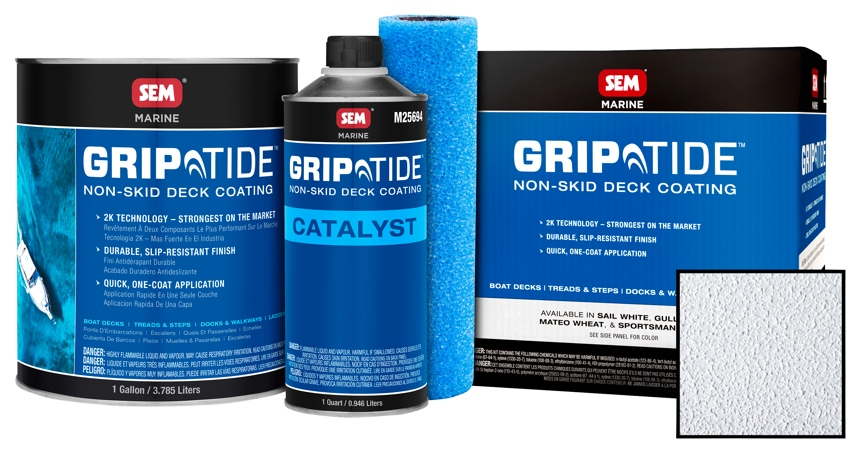 SEM GripTide Non-Skid Marine Deck Coating - Sail White