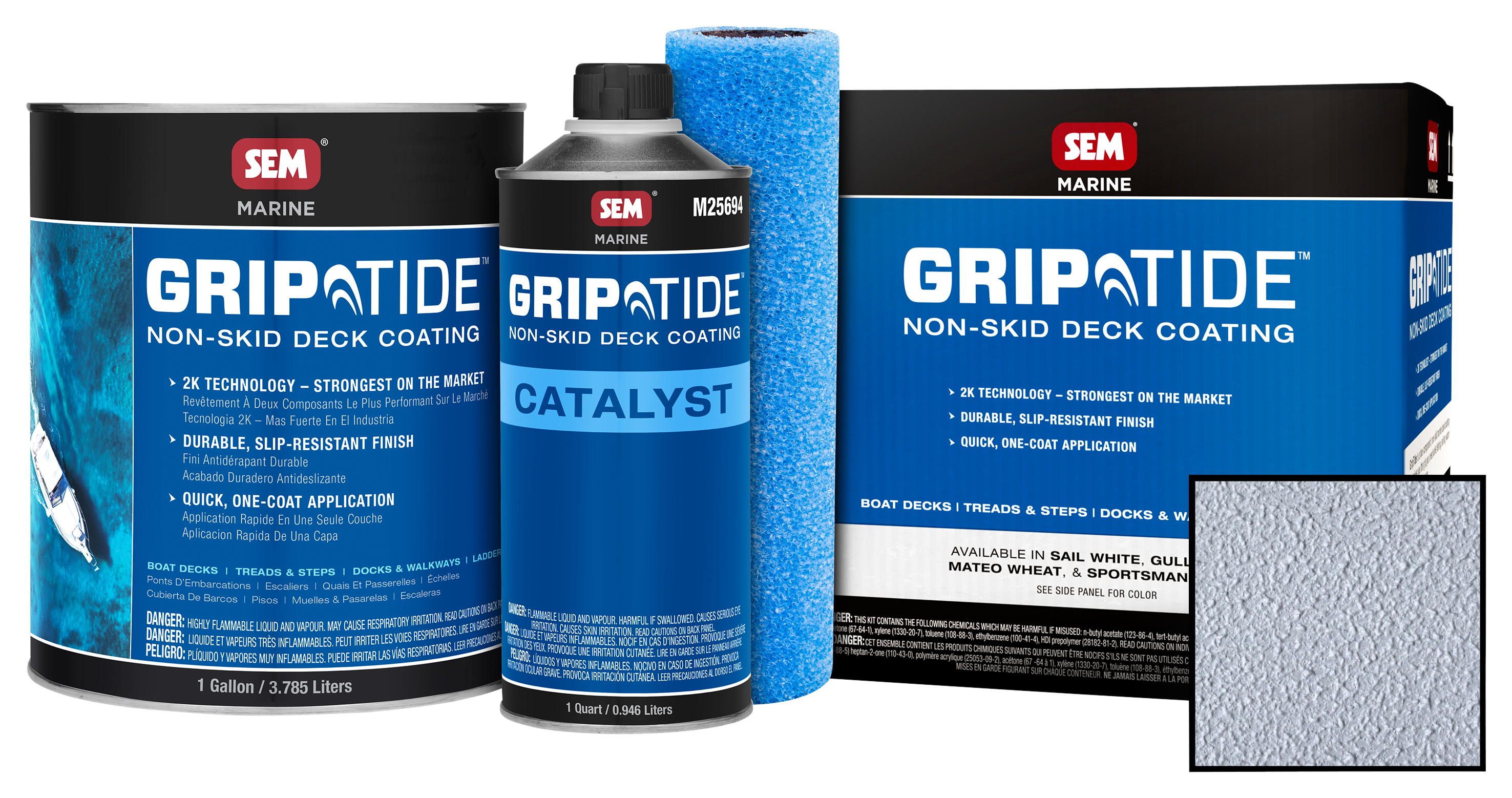 SEM GripTide Non-Skid Marine Deck Coating - Gull Gray