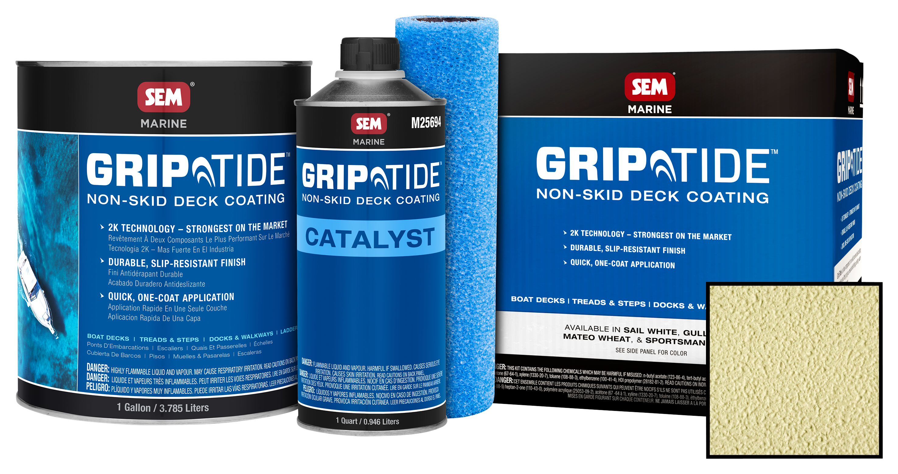 SEM GripTide Non-Skid Marine Deck Coating - Mateo Wheat
