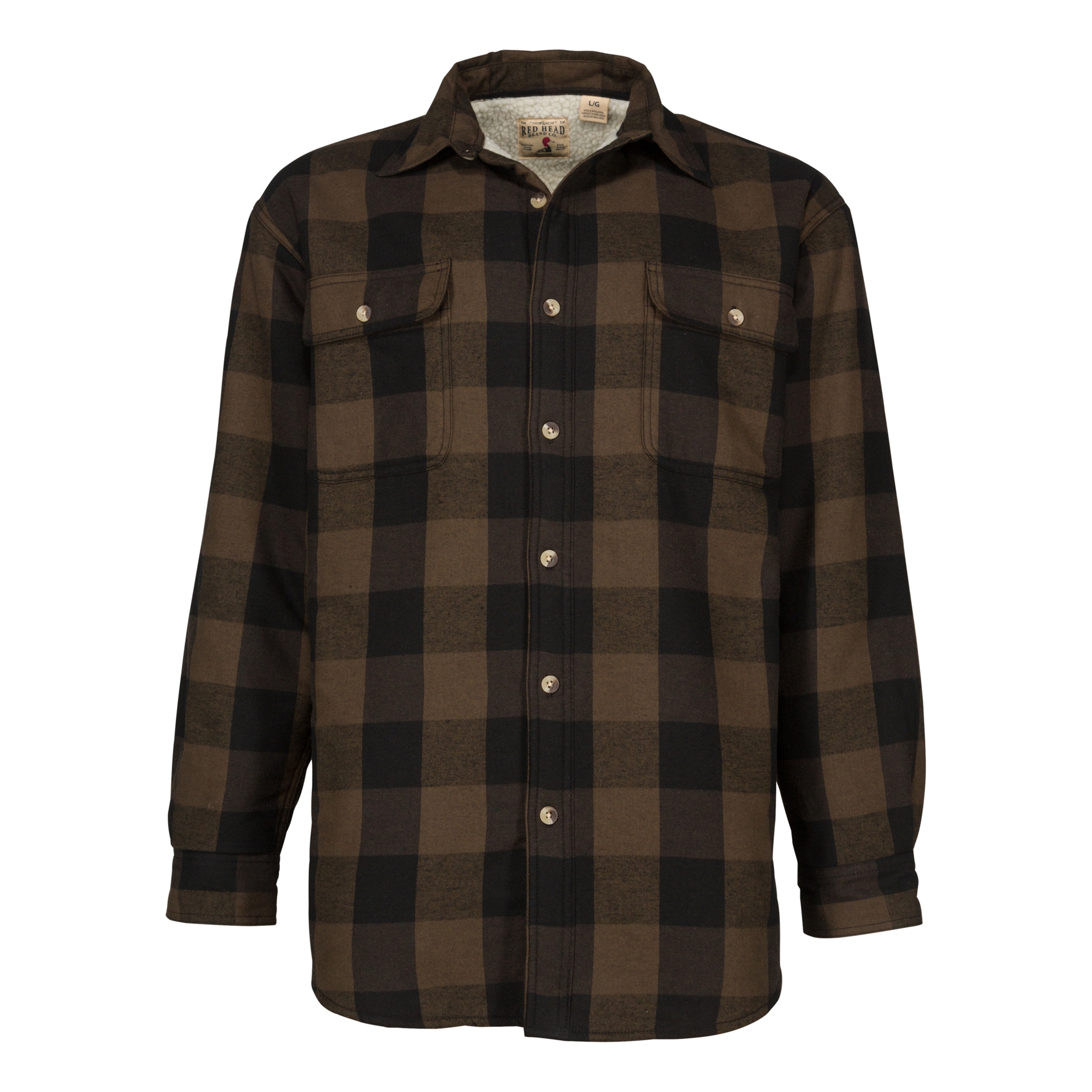 REDHEAD Sherpa-Lined Plaid Long-Sleeve Shirt