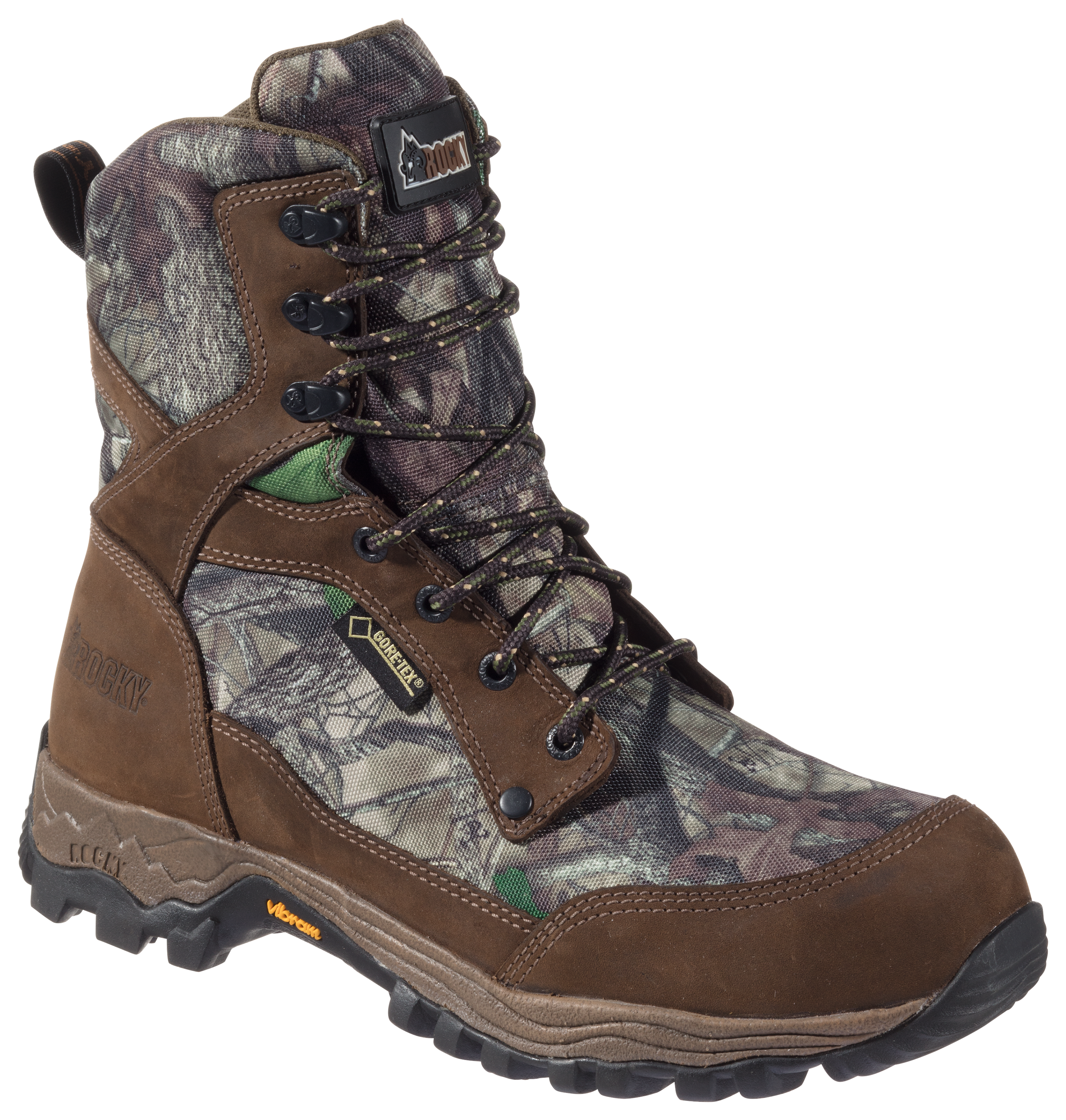 Cabelas Cabela's Leather Camo Insulated Gor-Tex Hunting Hiking boots men's size 8.5D 