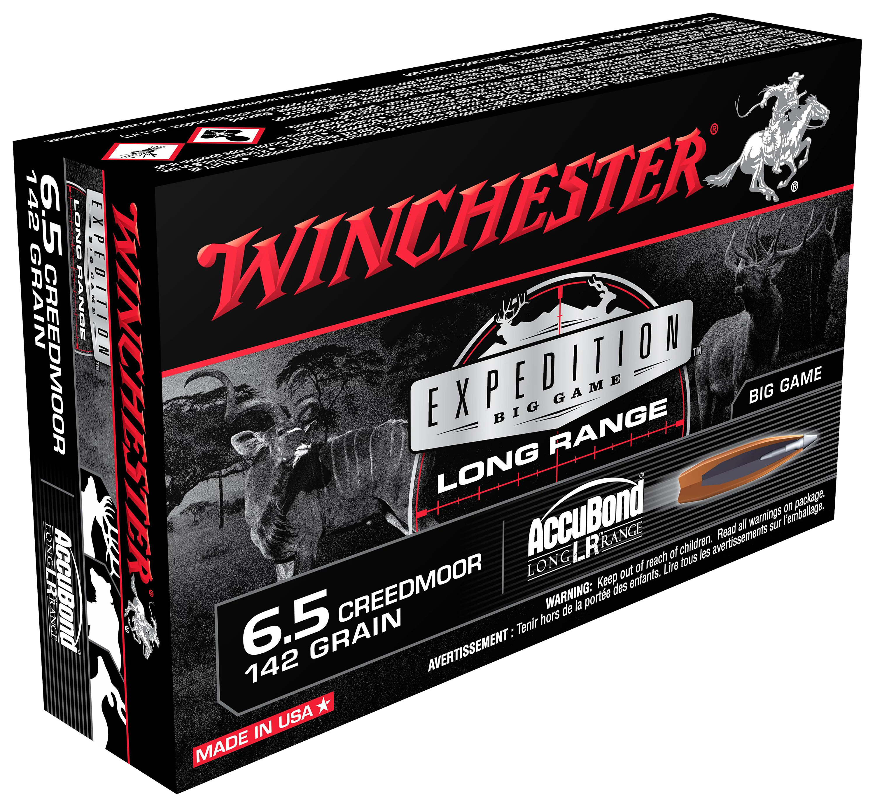 Winchester Expedition Big Game Long Range 6.5 Creedmoor 142 Grain AccuBond LR Centerfire Rifle Ammo