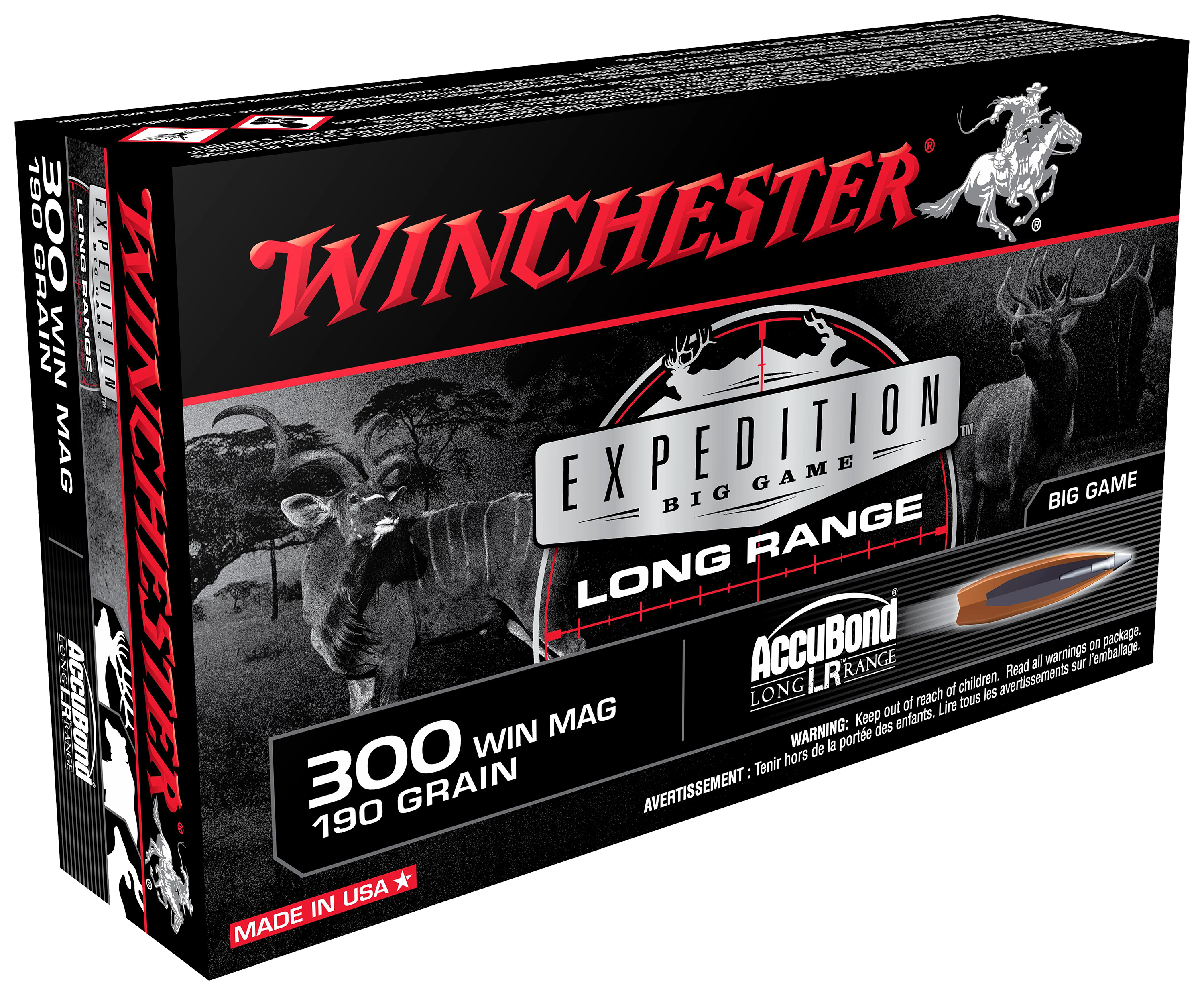Winchester Expedition Big Game Long Range Centerfire Rifle Ammo - .300 Winchester Magnum
