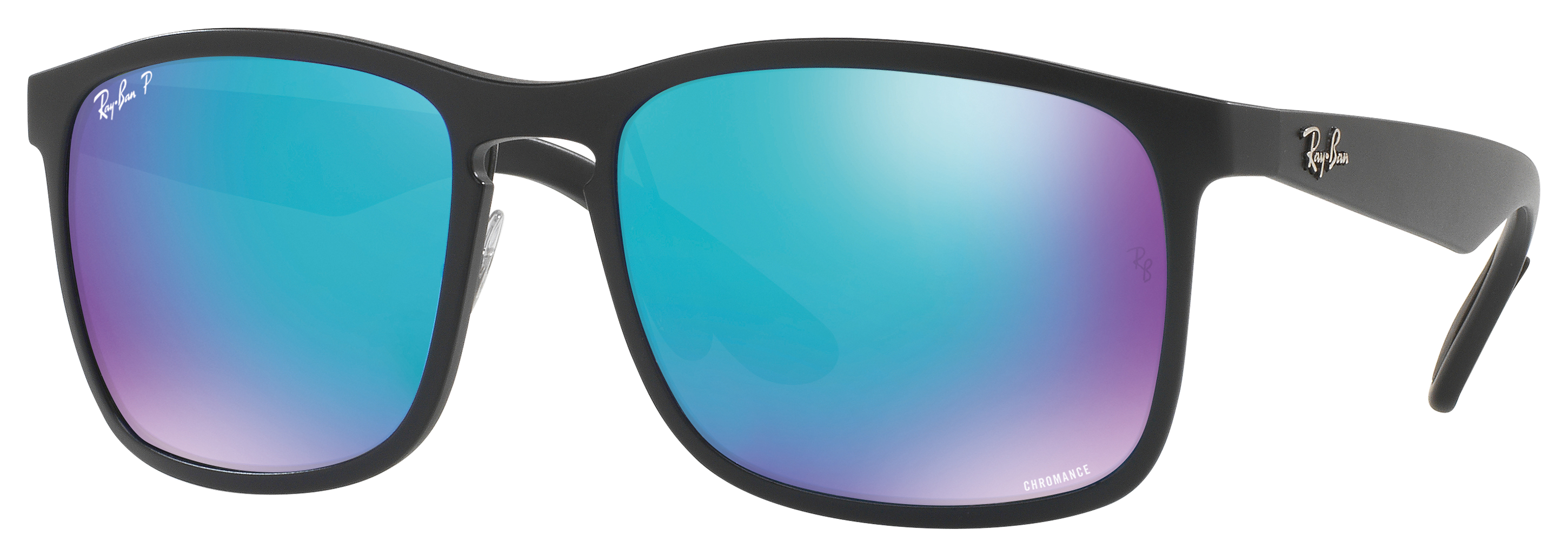 Ray-Ban RB4264CH Chromance Mirror Polarized Sunglasses - Matte Black/Blue M