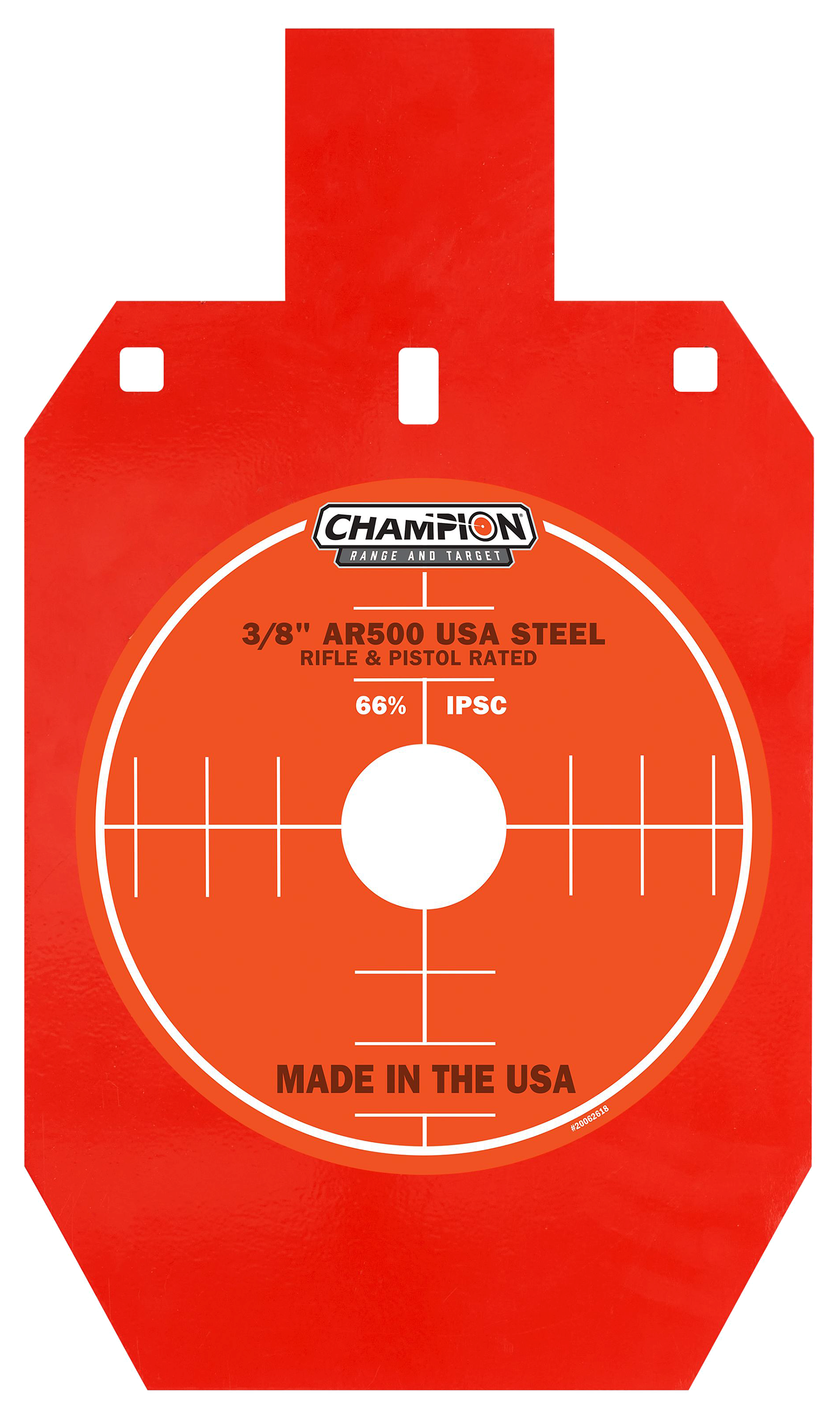 Image of "Champion Center Mass AR500 Steel Target - 3/8"" 66 IPSC - Gray - 11.5"" x 19.75"""