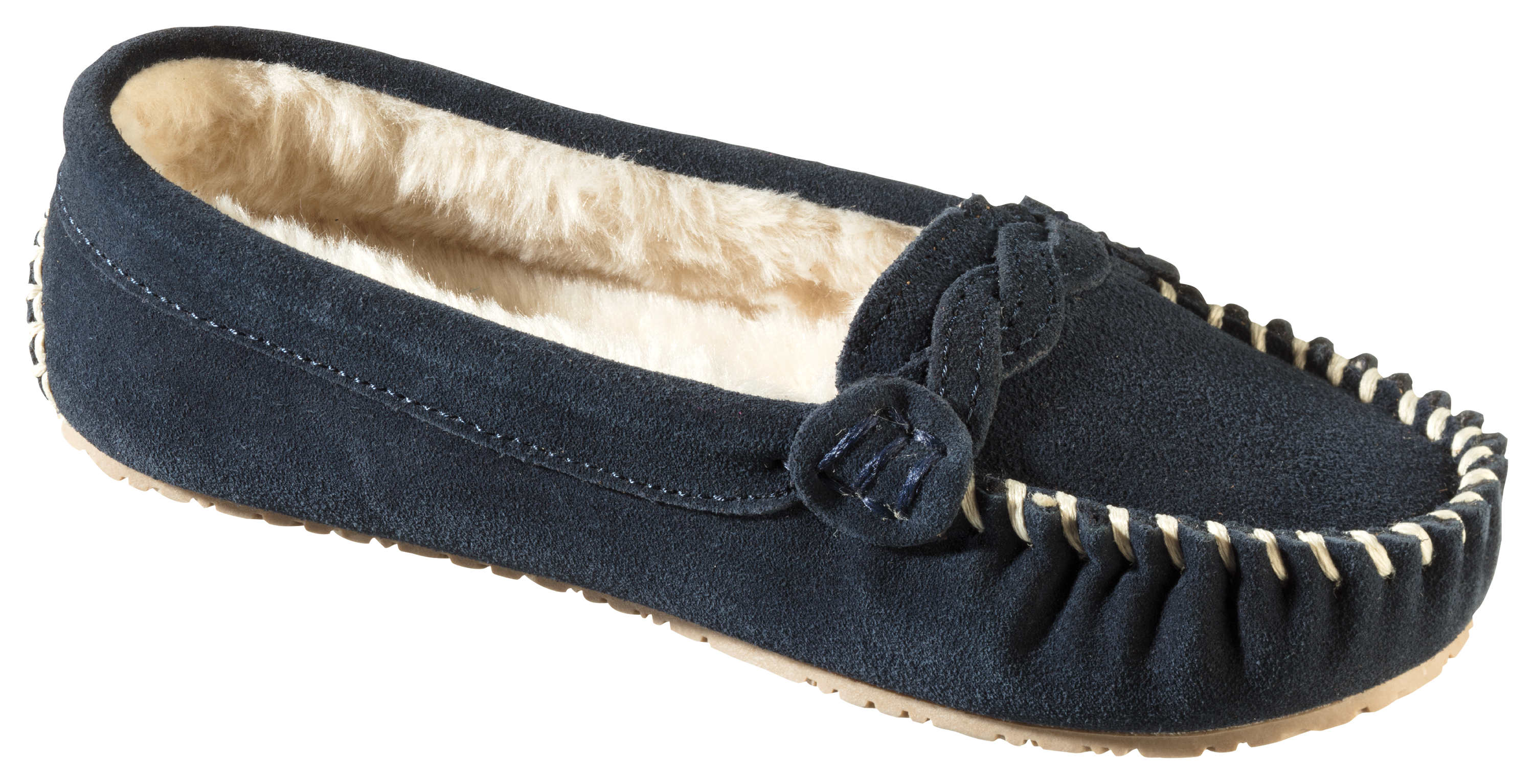 Natural Reflections Ellie Moc Slippers for Ladies - Navy - 11M
