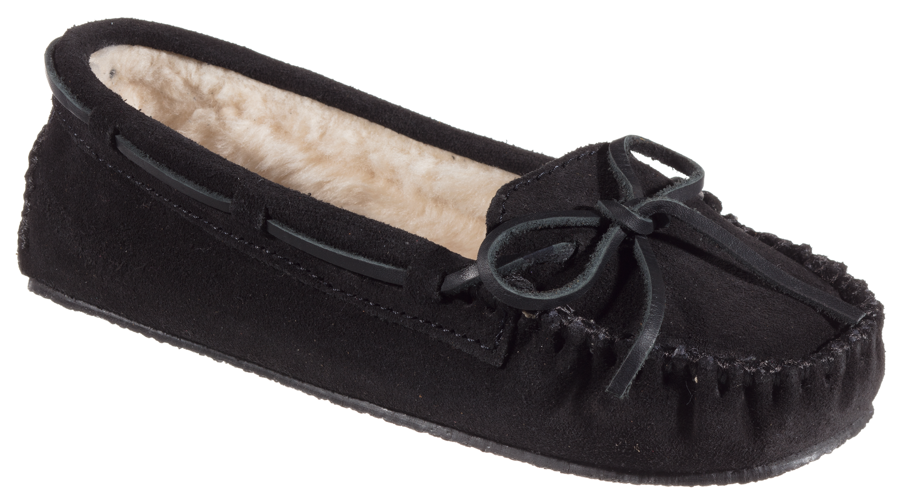 Minnetonka Moccasin Cally Moccasin Slippers for Ladies - Black - 9M