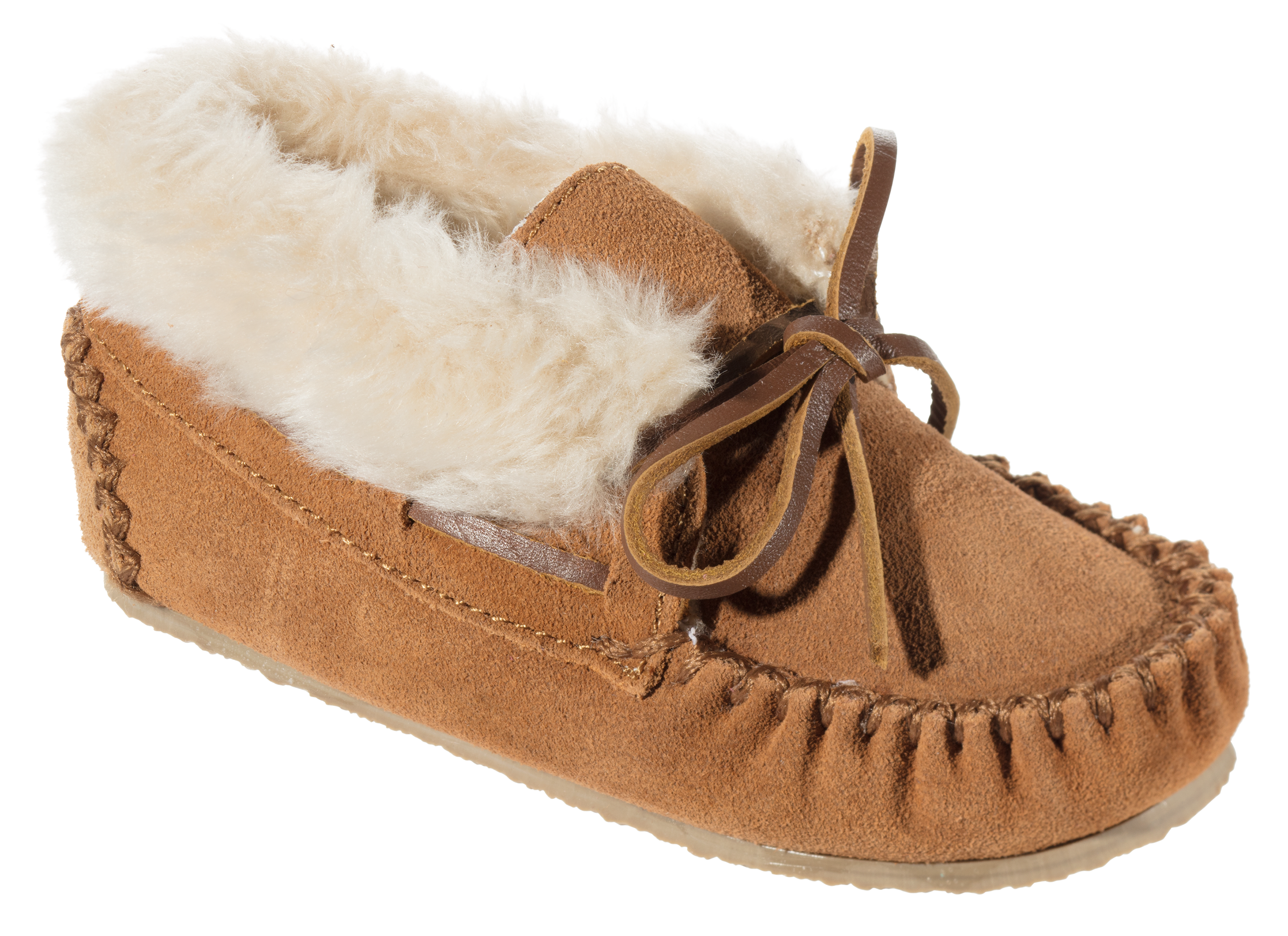 Minnetonka Moccasin Charley Pull-On Slippers for Toddlers or Kids - Cinnamo