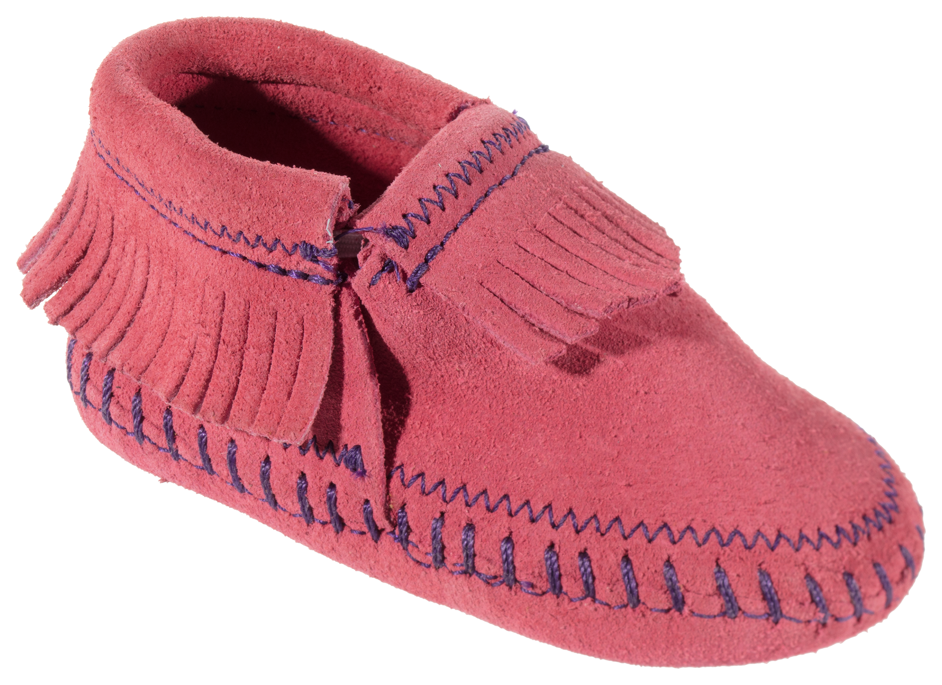 Minnetonka Moccasin Riley Booties - Hot Pink - 0 Infant