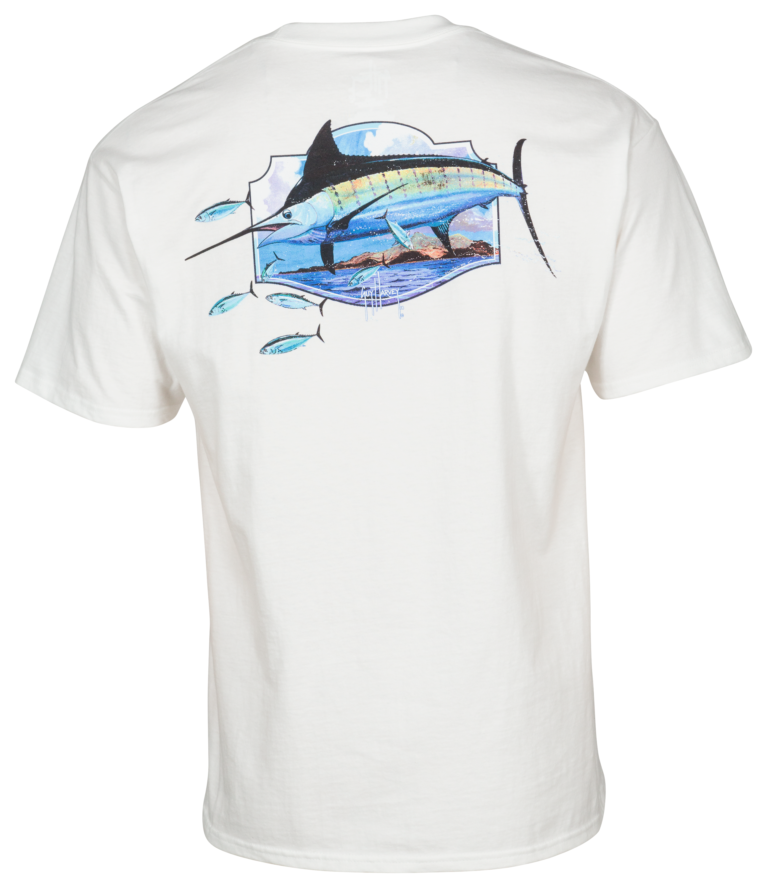 Guy Harvey Big Bill Pocket Short-Sleeve T-Shirt for Men - White - S
