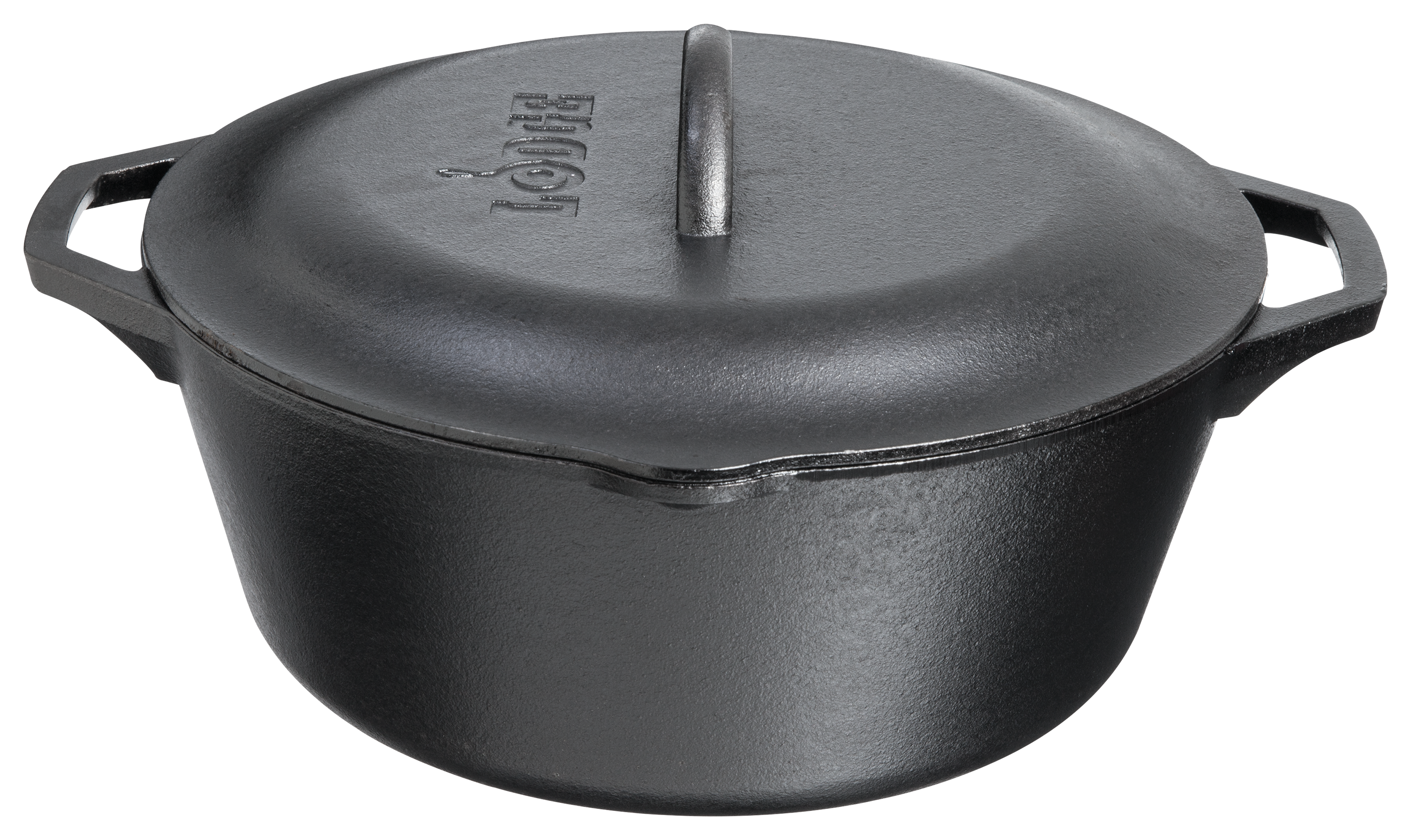 Lodge L10DOL3 Dutch Oven, 7 qt Capacity, Cast Iron, Black, Loop