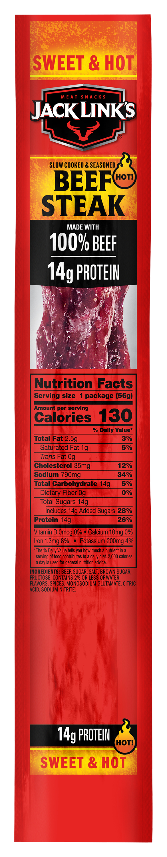 Jack Links Sweet and Hot Beef Steak - Single
