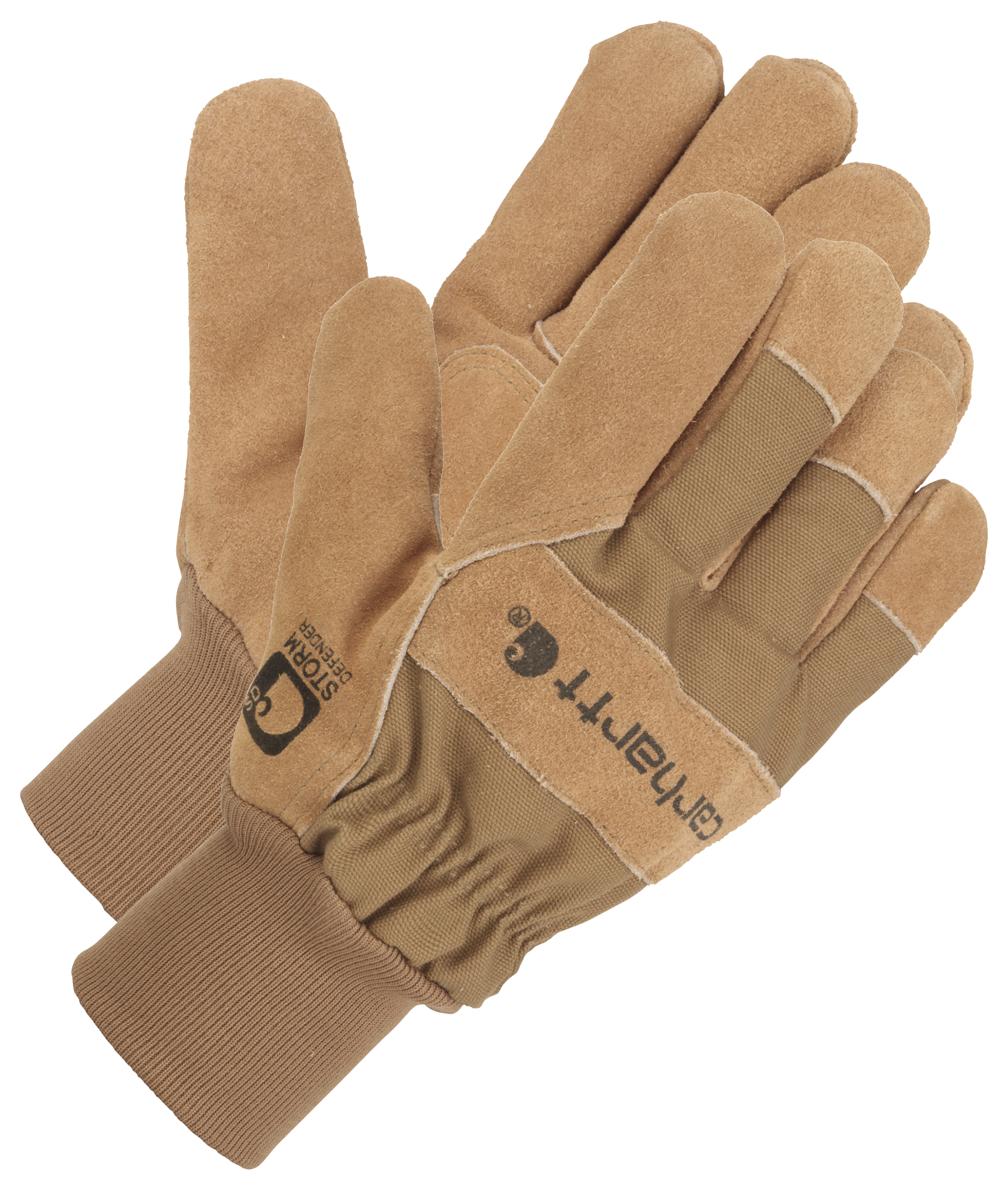 Carhartt Waterproof/Breathable Suede Work Gloves for Men - Brown - L