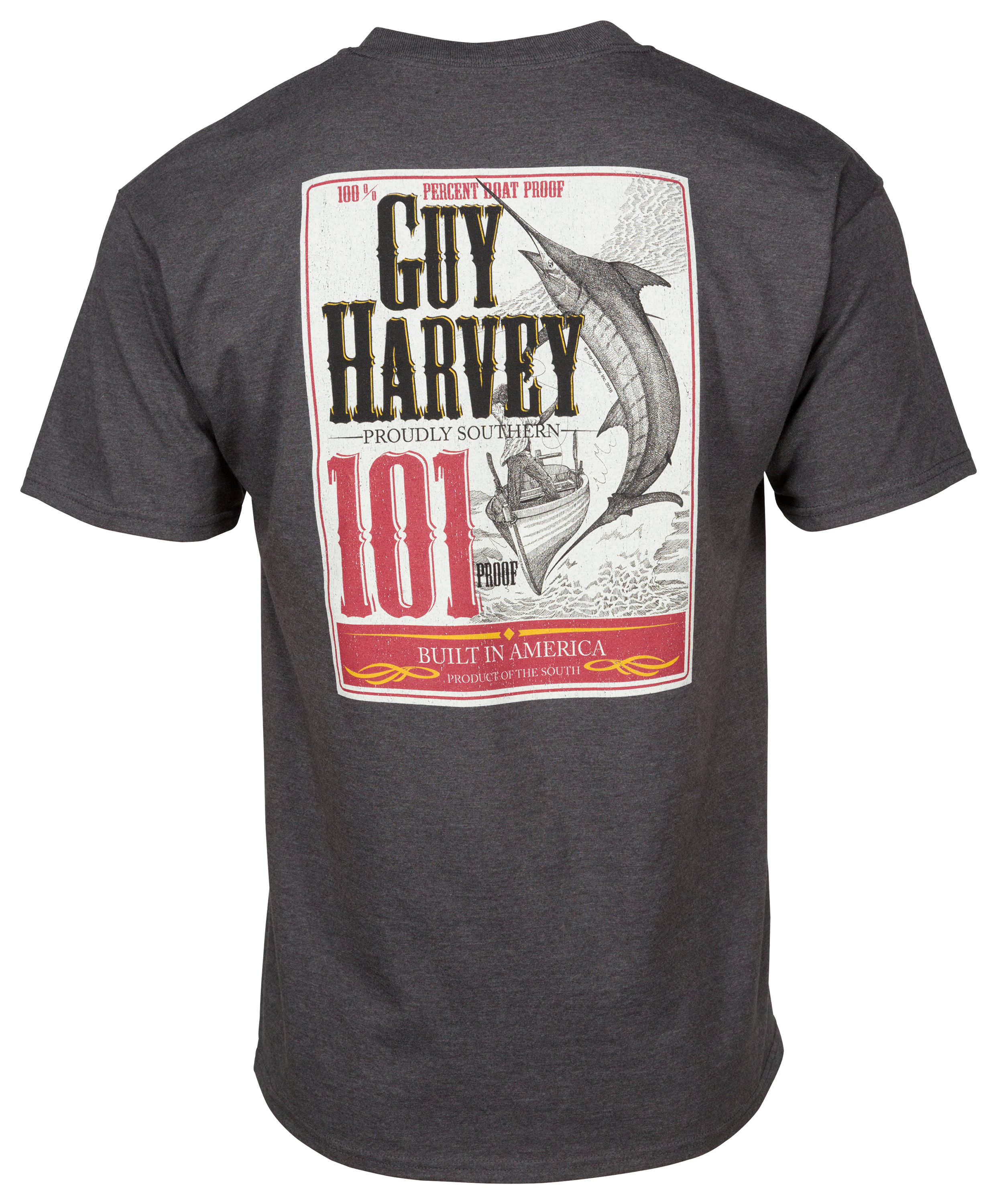Guy Harvey Spicy Pocket Short-Sleeve T-Shirt for Men - Charcoal Heather - S