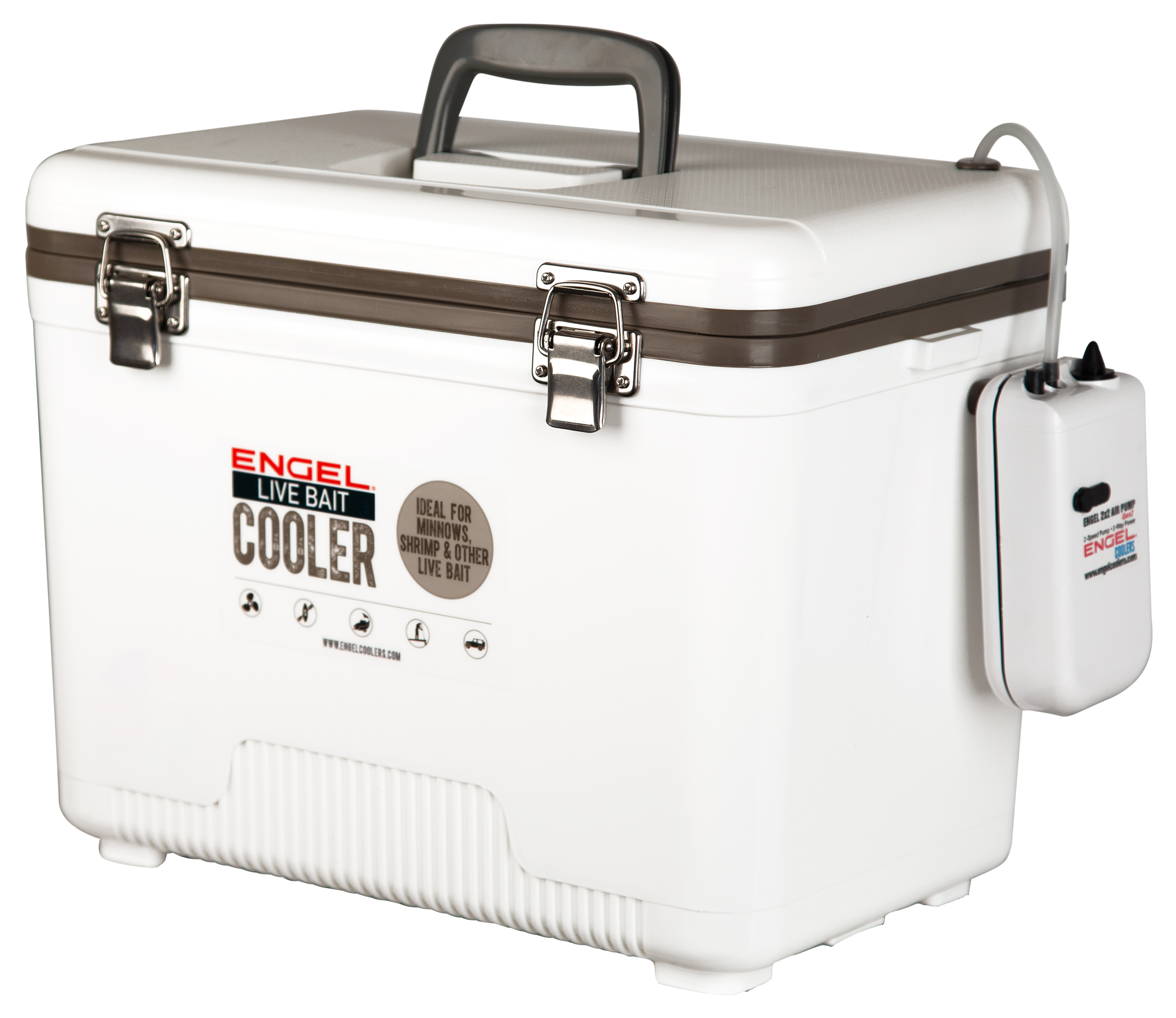 Engel Live Bait Cooler with Engel Aerator - White - 19 quart