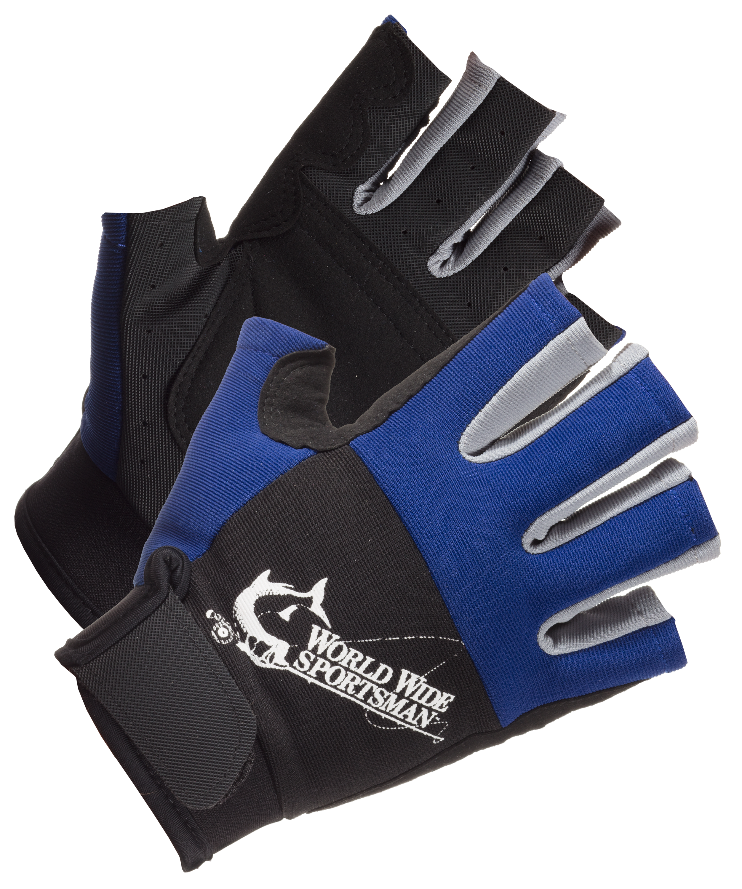 World Wide Sportsman Deck Hand Fingerless Gloves - Blue - L/XL