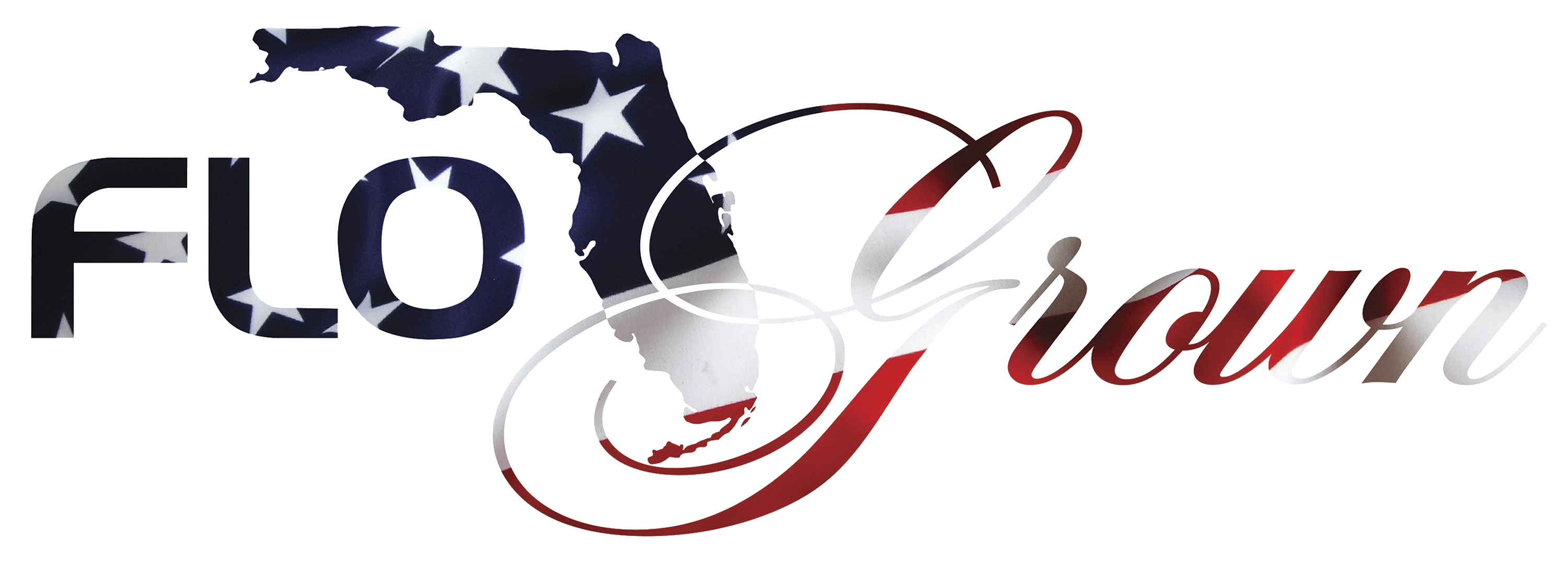 FloGrown American Flag Script Logo Vinyl Decal