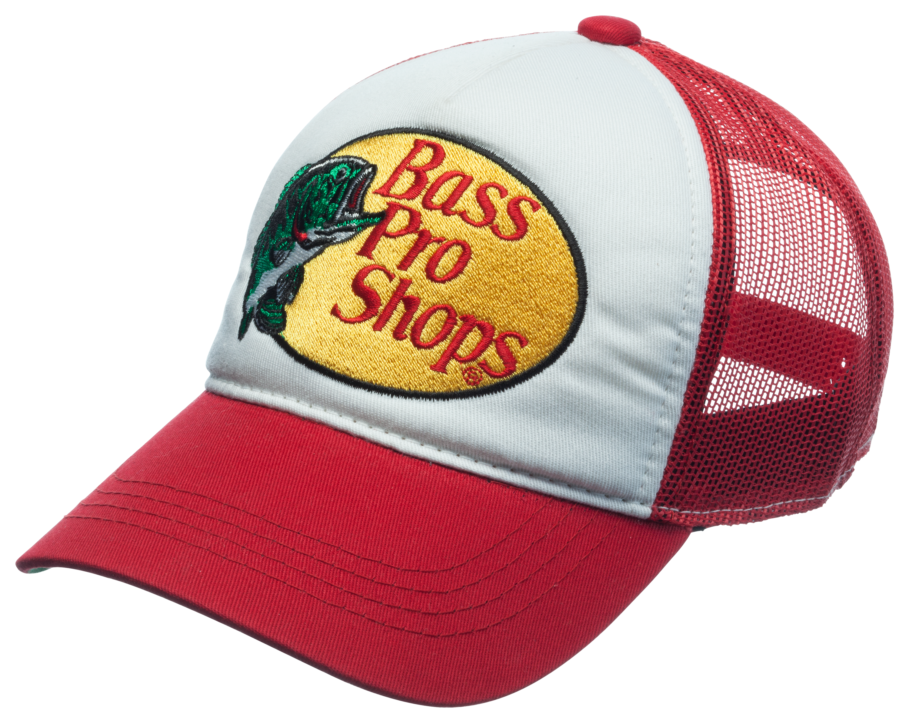 New Cabelas Bass Pro Shop Cap Gone Fishing Youth Hat Red Adjustable Back  Strap