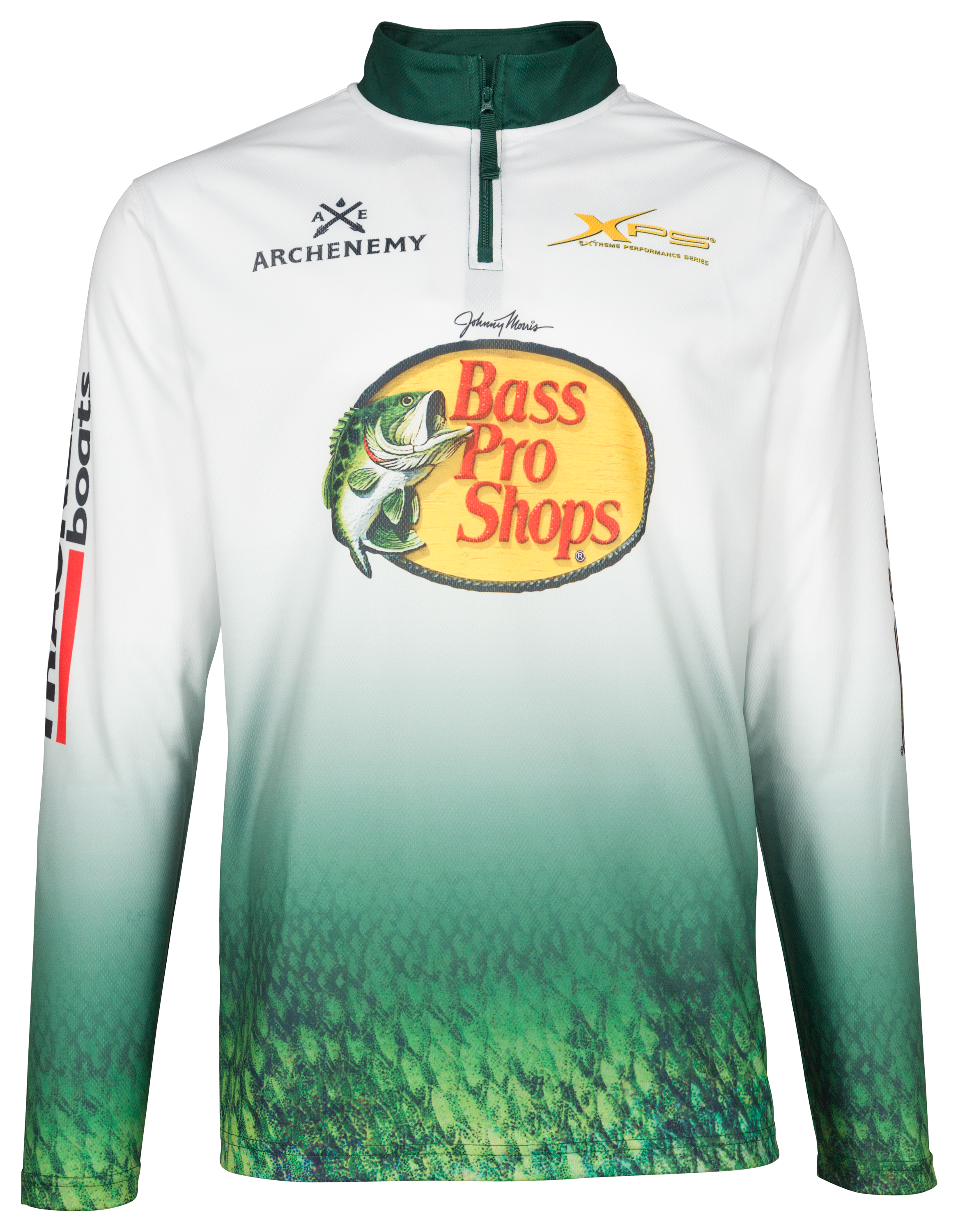 Bass Pro Shops 1/4-Zip Fishing Jersey Pullover for Men - Green - 2XL