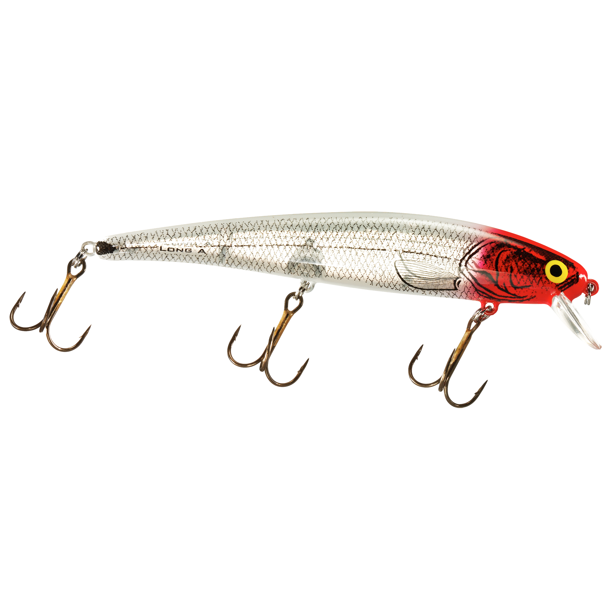 Bomber Long A Hard Baits - Silver Flash/Red Head - 4-1/2″