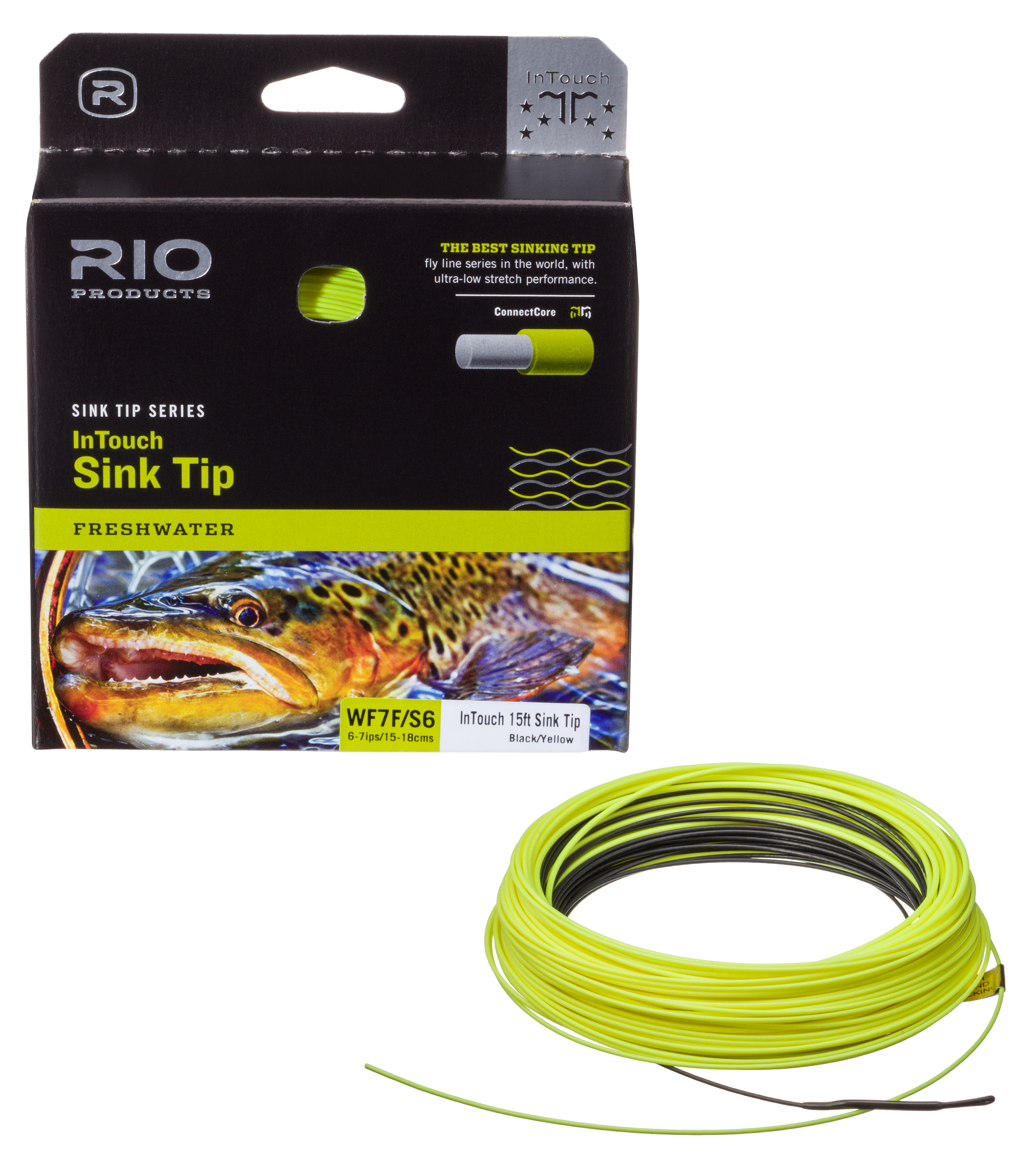 Image of Rio InTouch 15' Sink Tip Fly Line - Black/Yellow - 6 IPS - #8