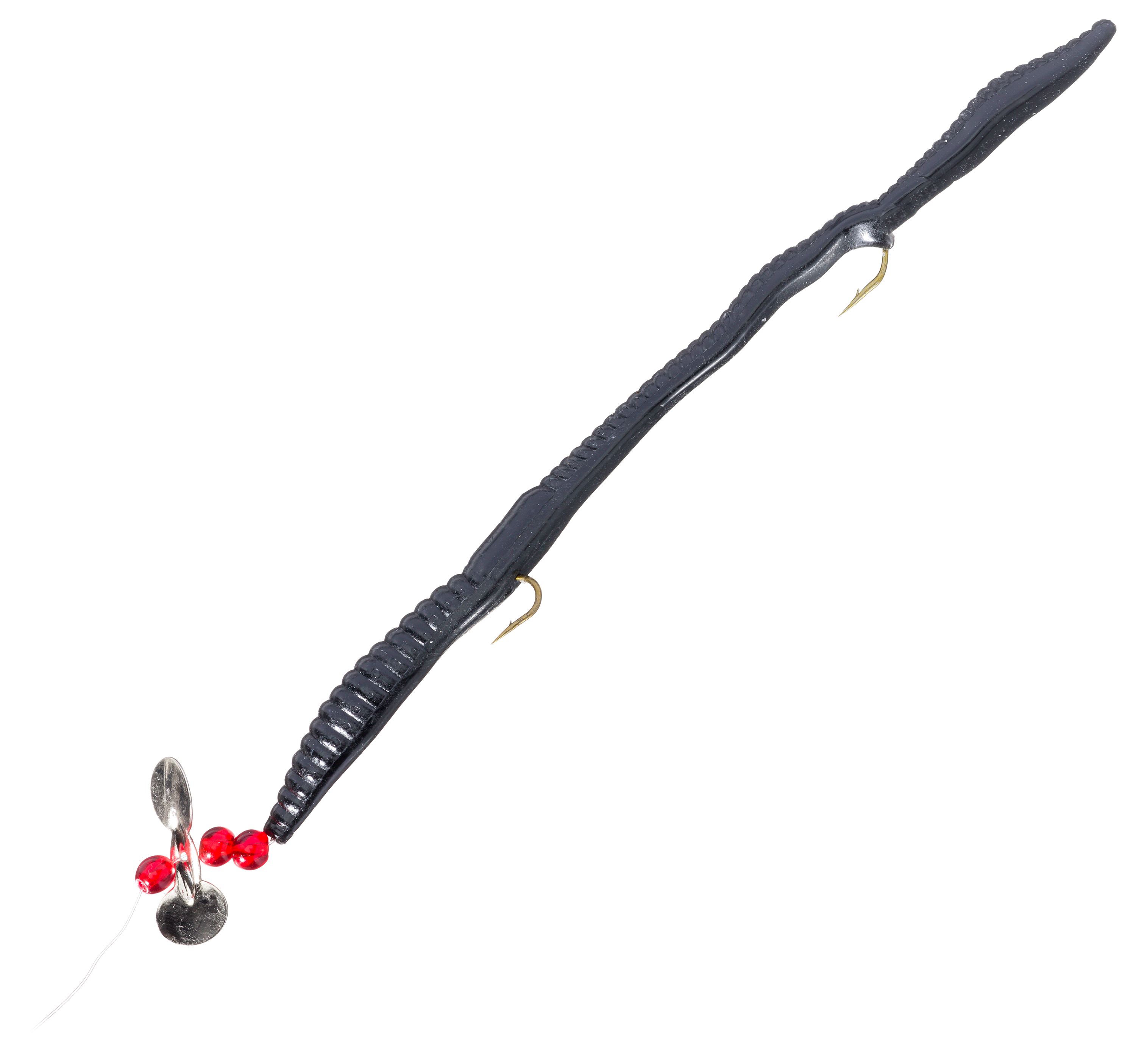 Stopper Lures Rigged Rival Sidewinder Worm - 6 - Black