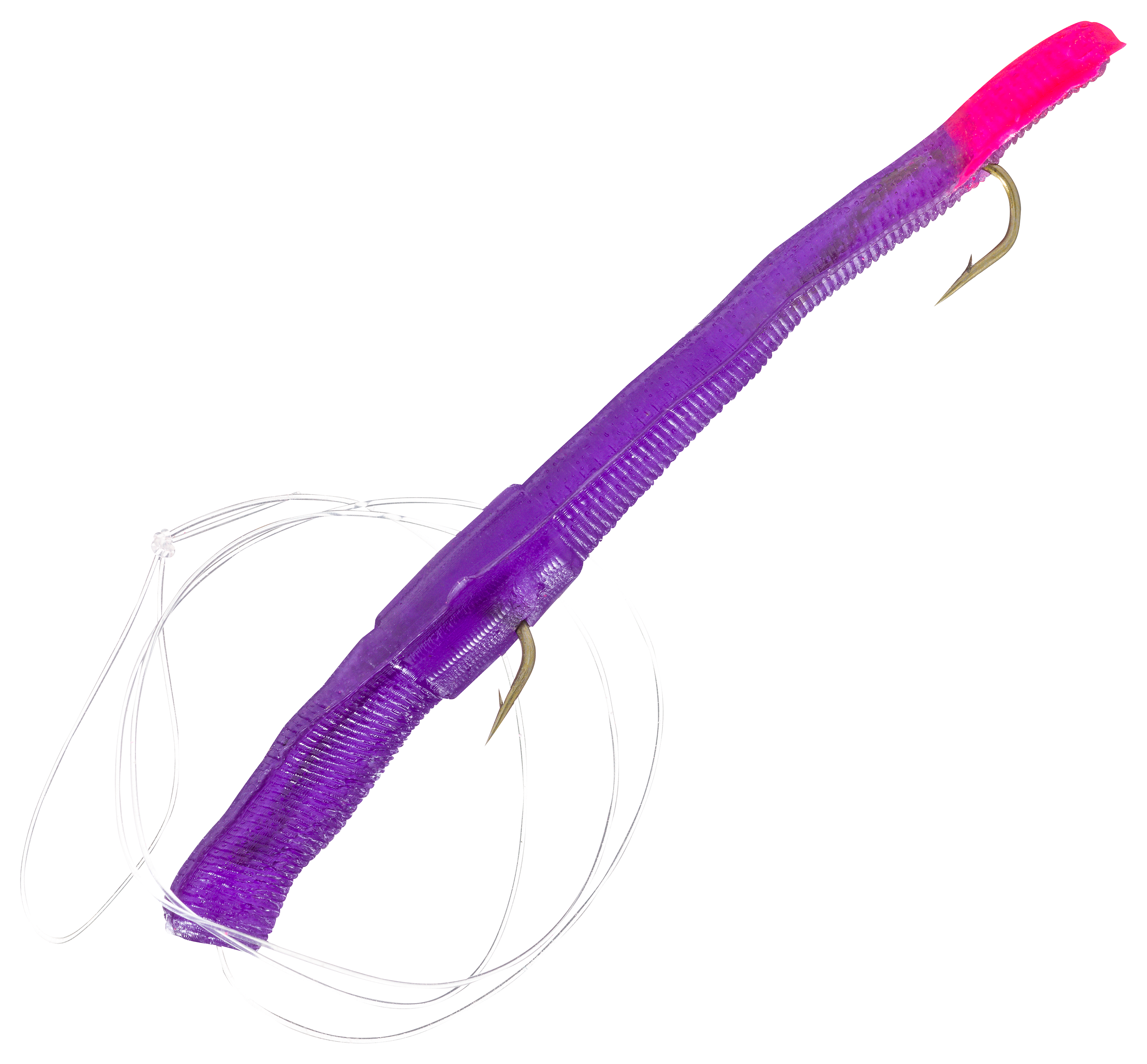 Stopper Lures Original Rigged Rival Worm - 2-1/2 - Purple Fire Tail
