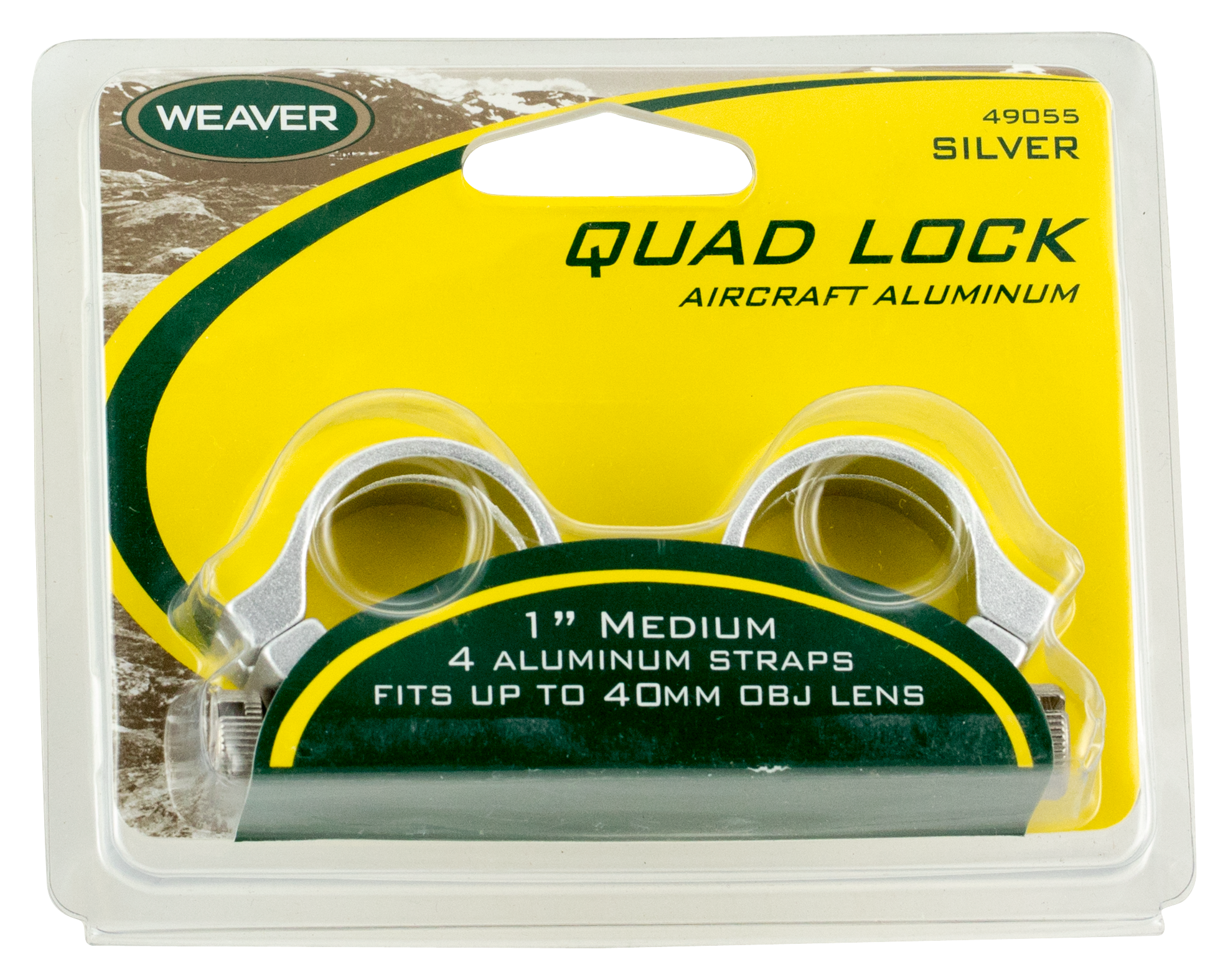 Weaver Weaver Quad Lock Scope Rings - Medium - 1" - Silver - $19.99 at Bass Pro Shops